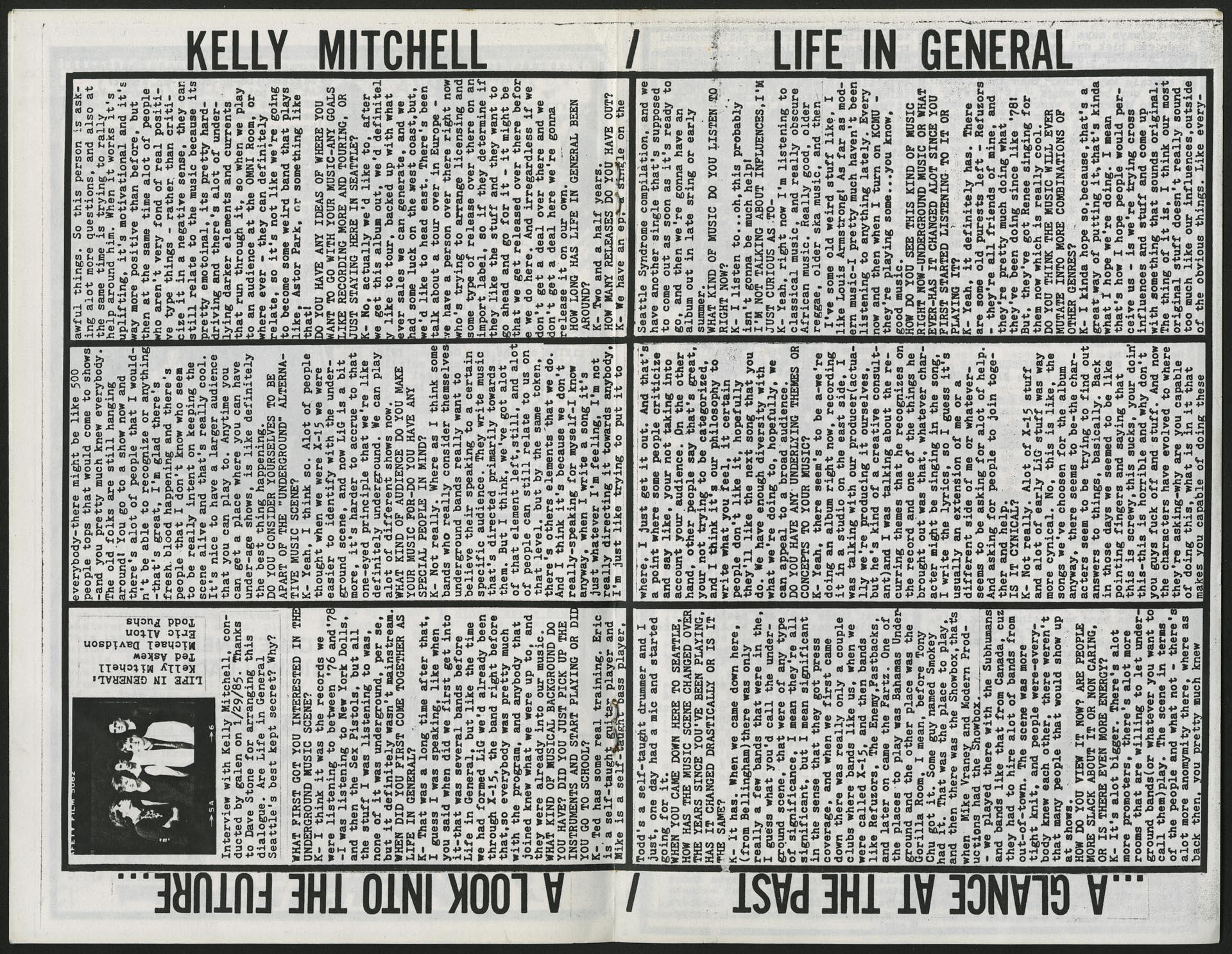 Image of Subcharge, news magazine of Rock Theatre, Seattle, February 1985