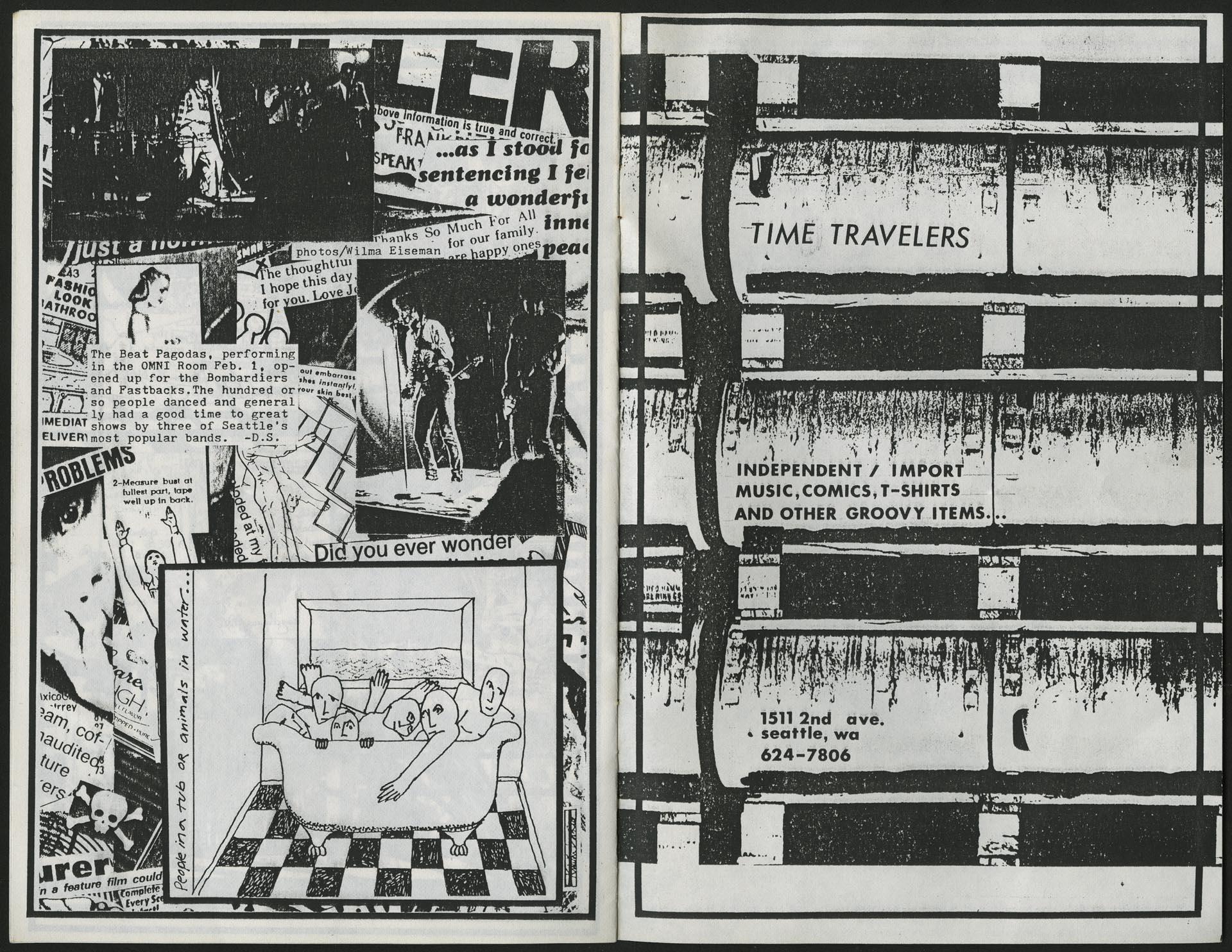 Image of Subcharge, news magazine of Rock Theatre, Seattle, February 1985