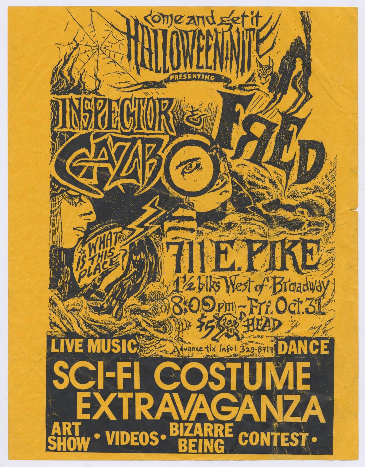 Image of Inspector Cazbo and Fred concert poster, circa 1990
