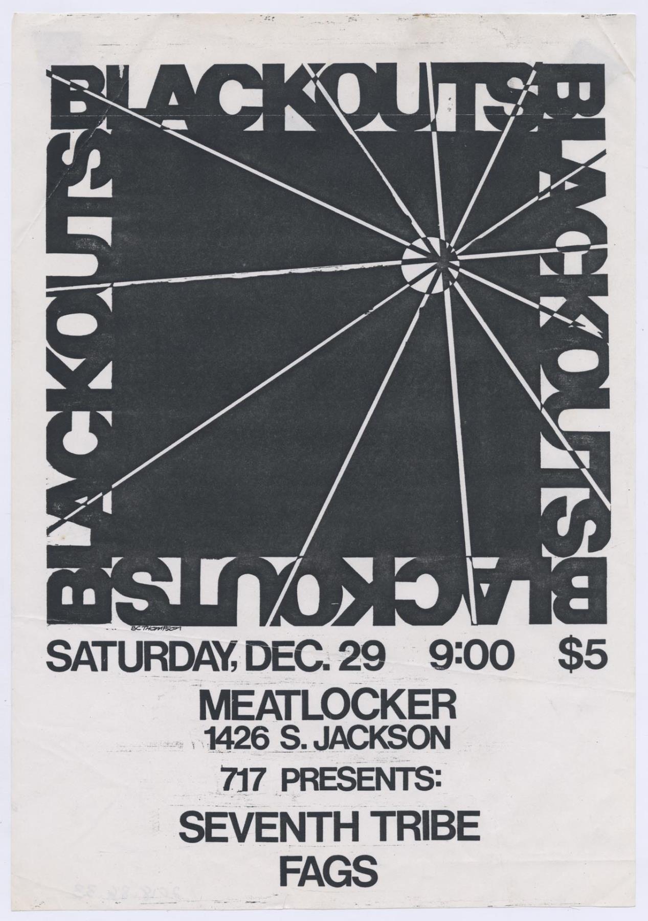 Image of Blackouts concert poster, December 29, 1984