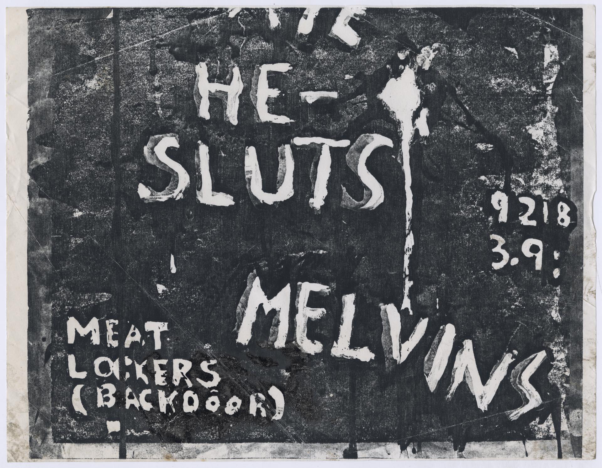 Image of The He-Sluts and Melvins concert poster, circa 1985