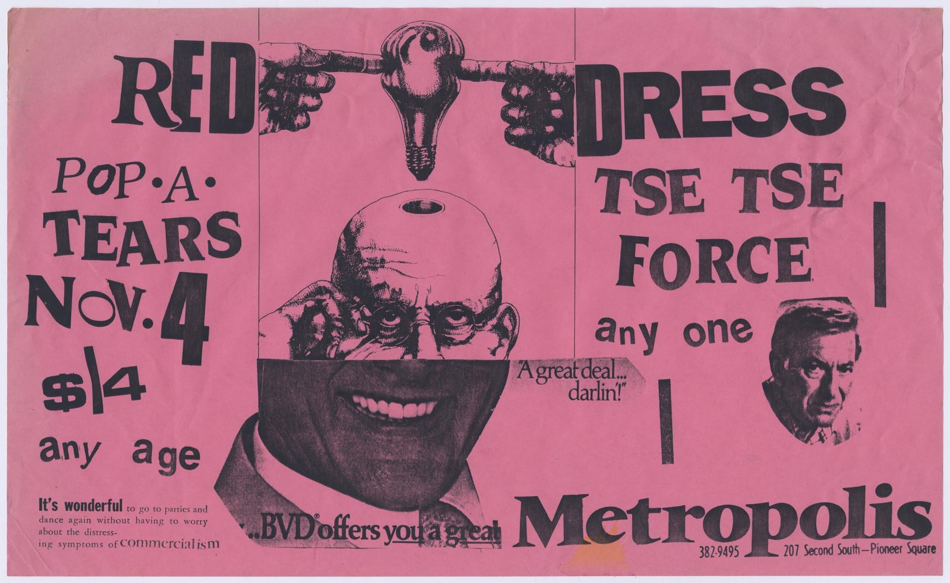 Image of Red Dress at the Metropolis concert poster, circa 1983
