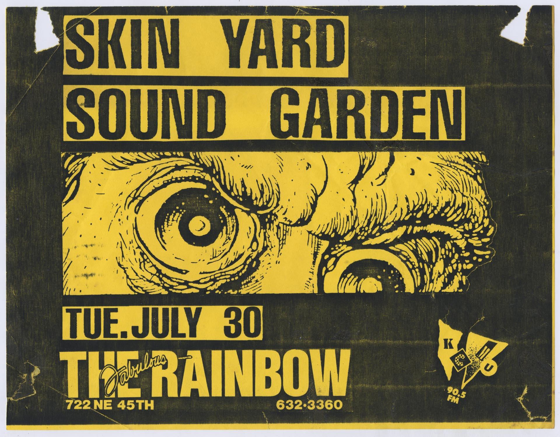 Image of Skin Yard and Soundgarden concert poster, July 30, 1985