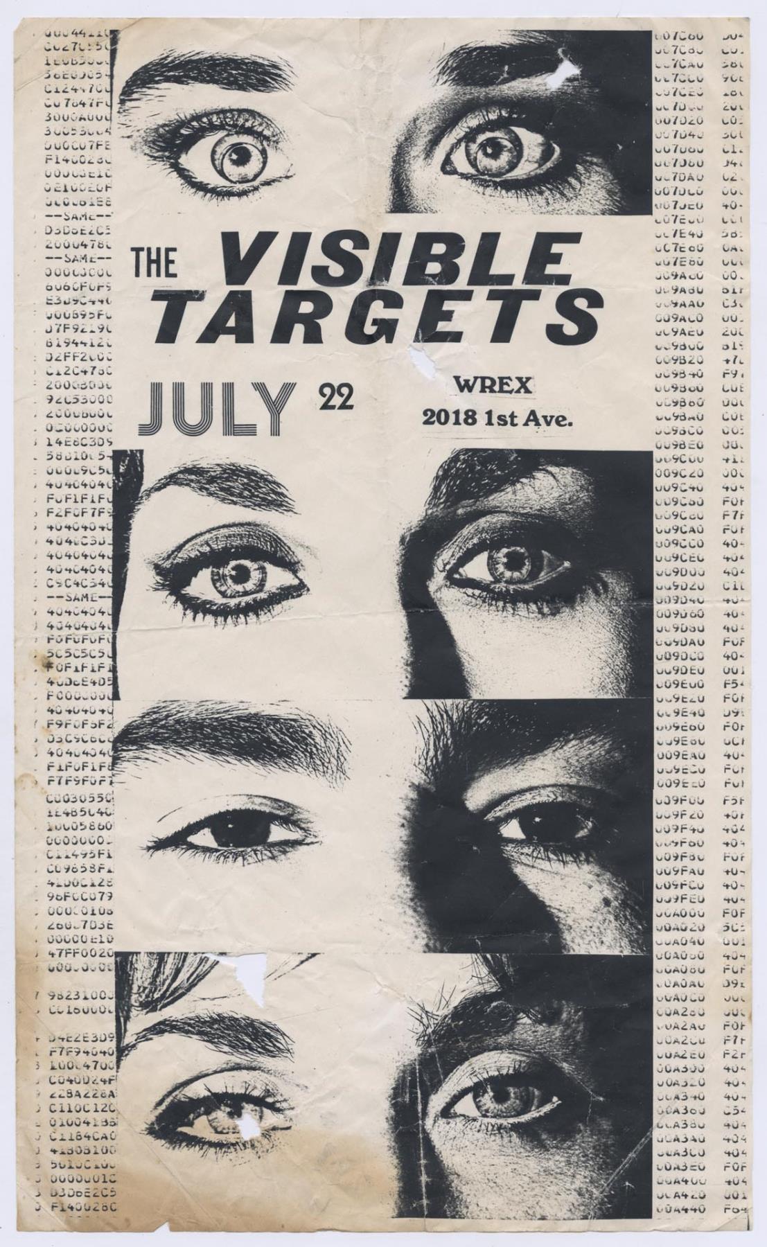 Image of The Visible Targets concert poster, circa 1981