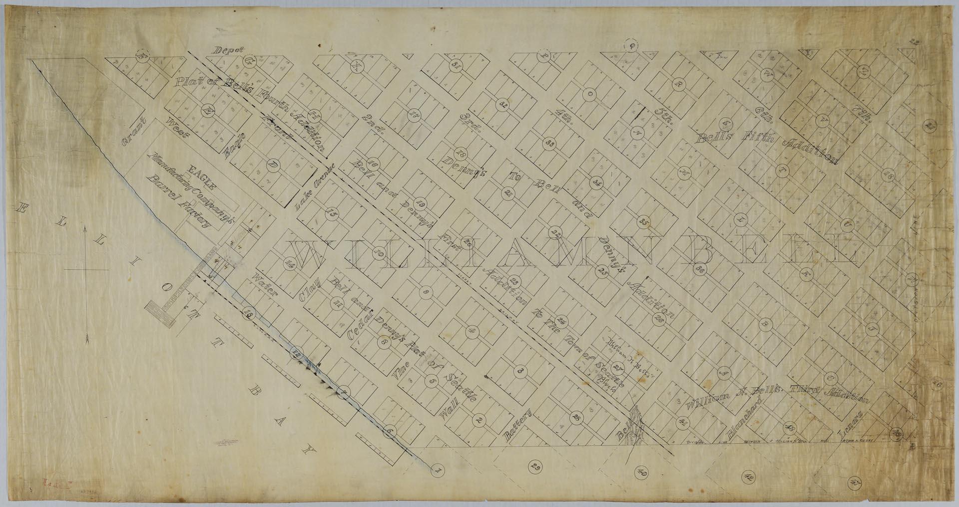 Image of Bell's 3rd, 4th, and 5th  Addition to the City of Seattle, circa 1890