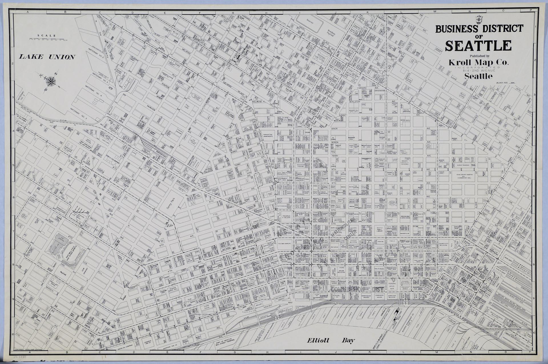 Image of Business District of Seattle, circa 1940