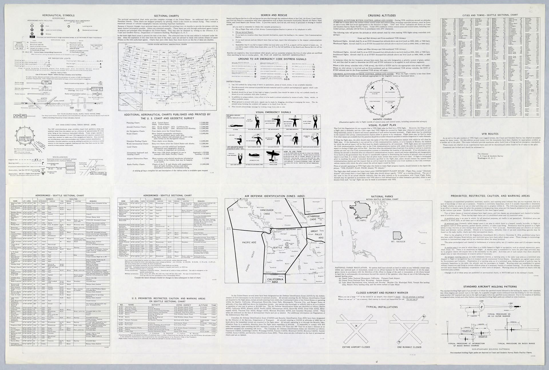 Image of Seattle (X-1) Sectional Aeronautical Chart, April 14, 1955
