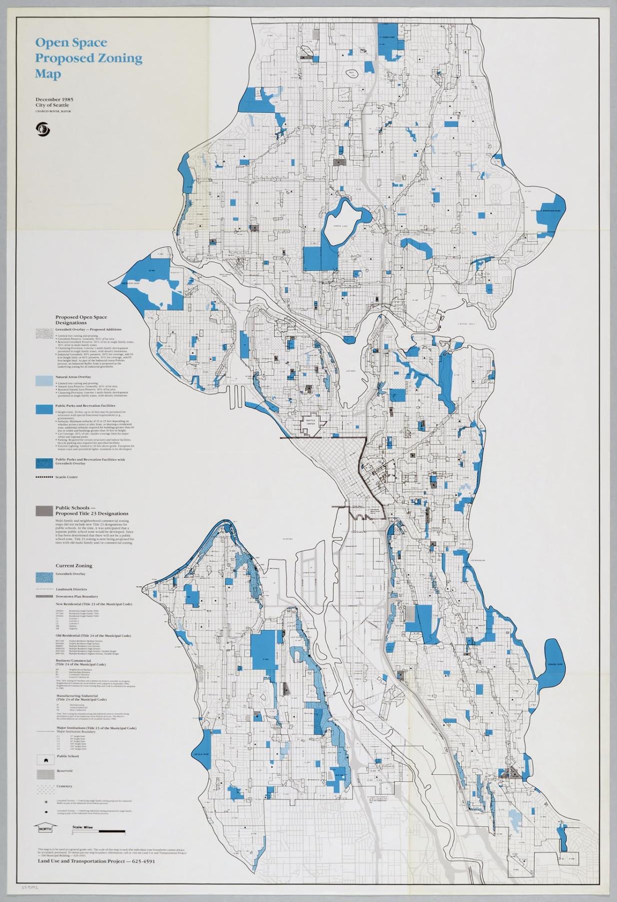 Image of Open Space Proposed Zoning Map, Seattle, December 1985