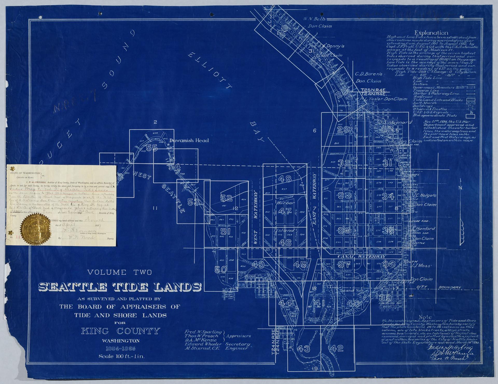 Image of Seattle Tide Lands, Volume Two, index, 1894-1896