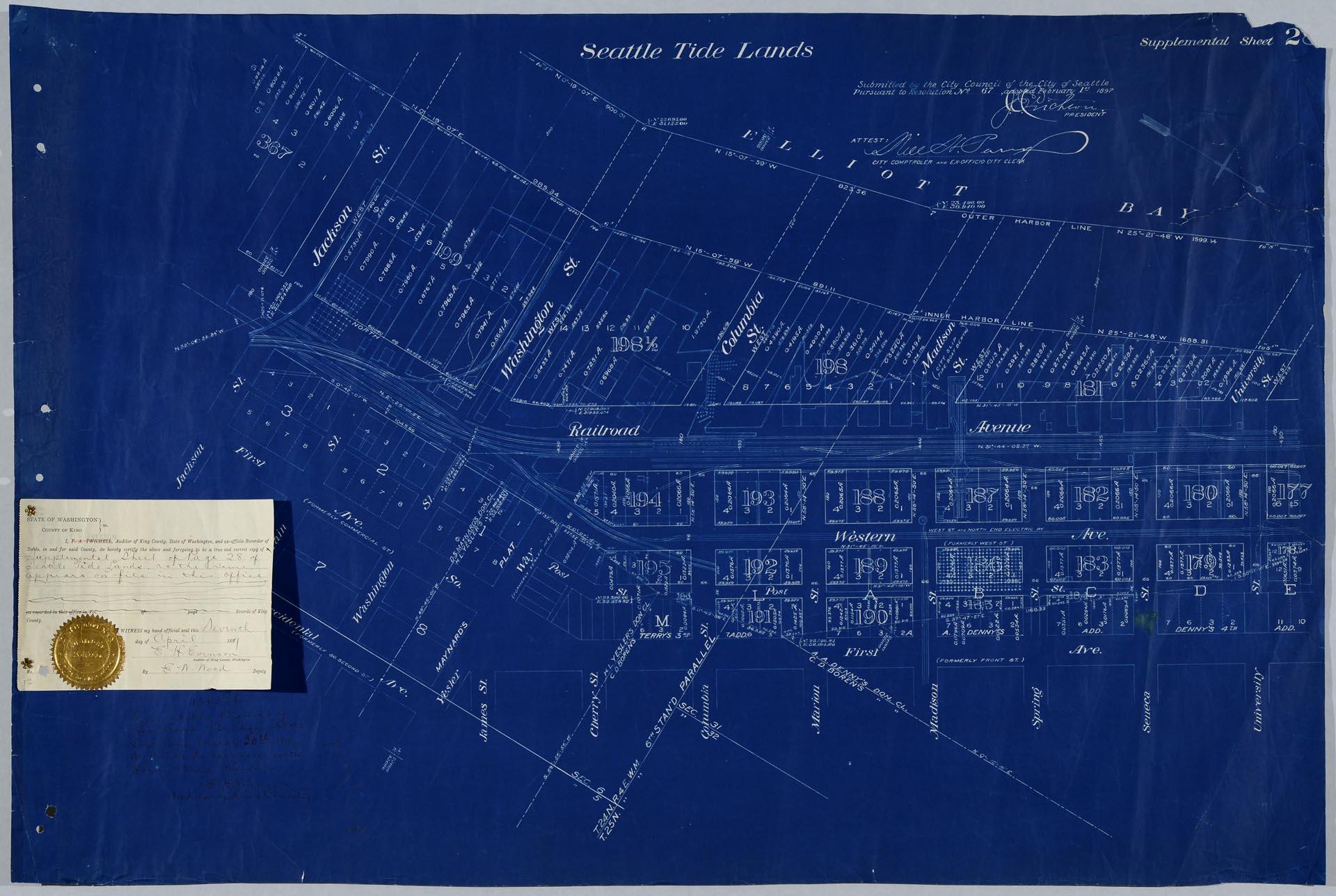 Image of Seattle Tide Lands, Volume Two, supplement to page 28, February 1, 1897