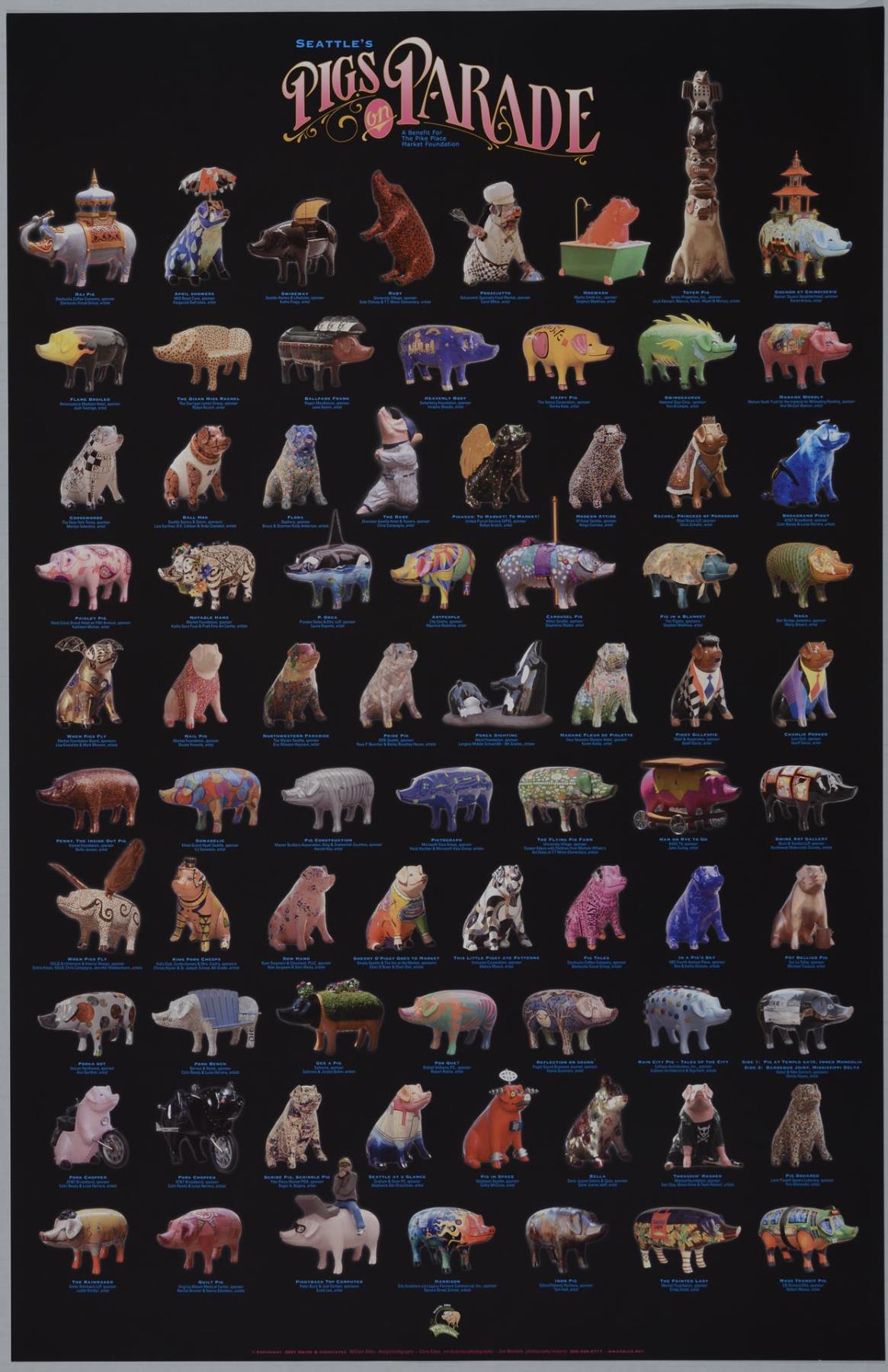 Image of Pigs on Parade poster, Seattle, 2001