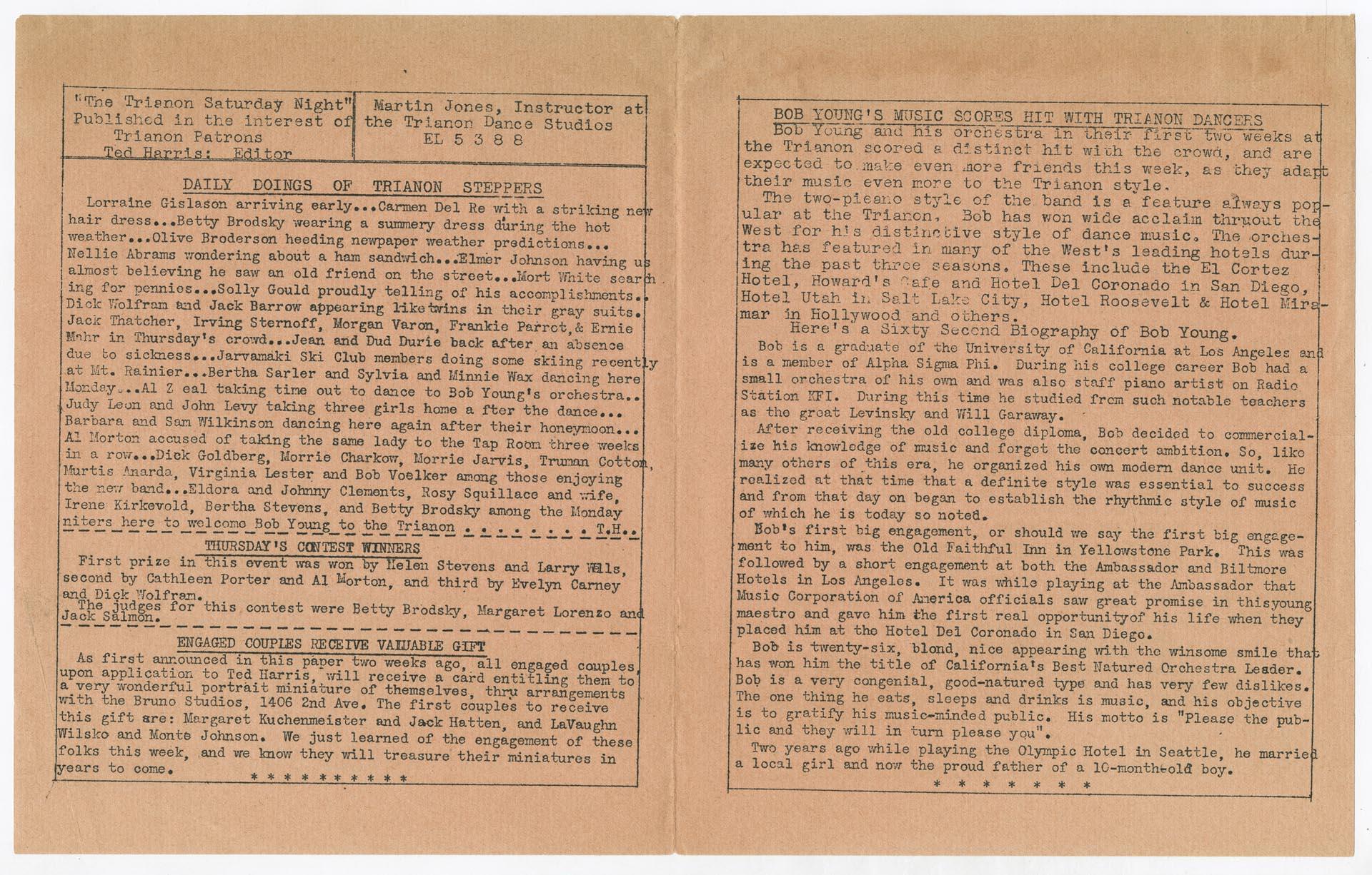 Image of The Trianon Saturday Night, Vol. 8 No. 24, June 4, 1938