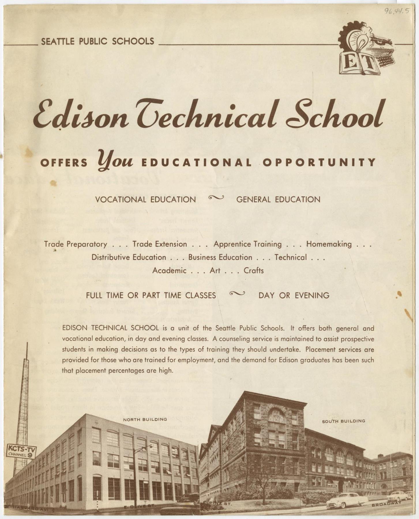 Image of Edison Technical School brochure, May 1957