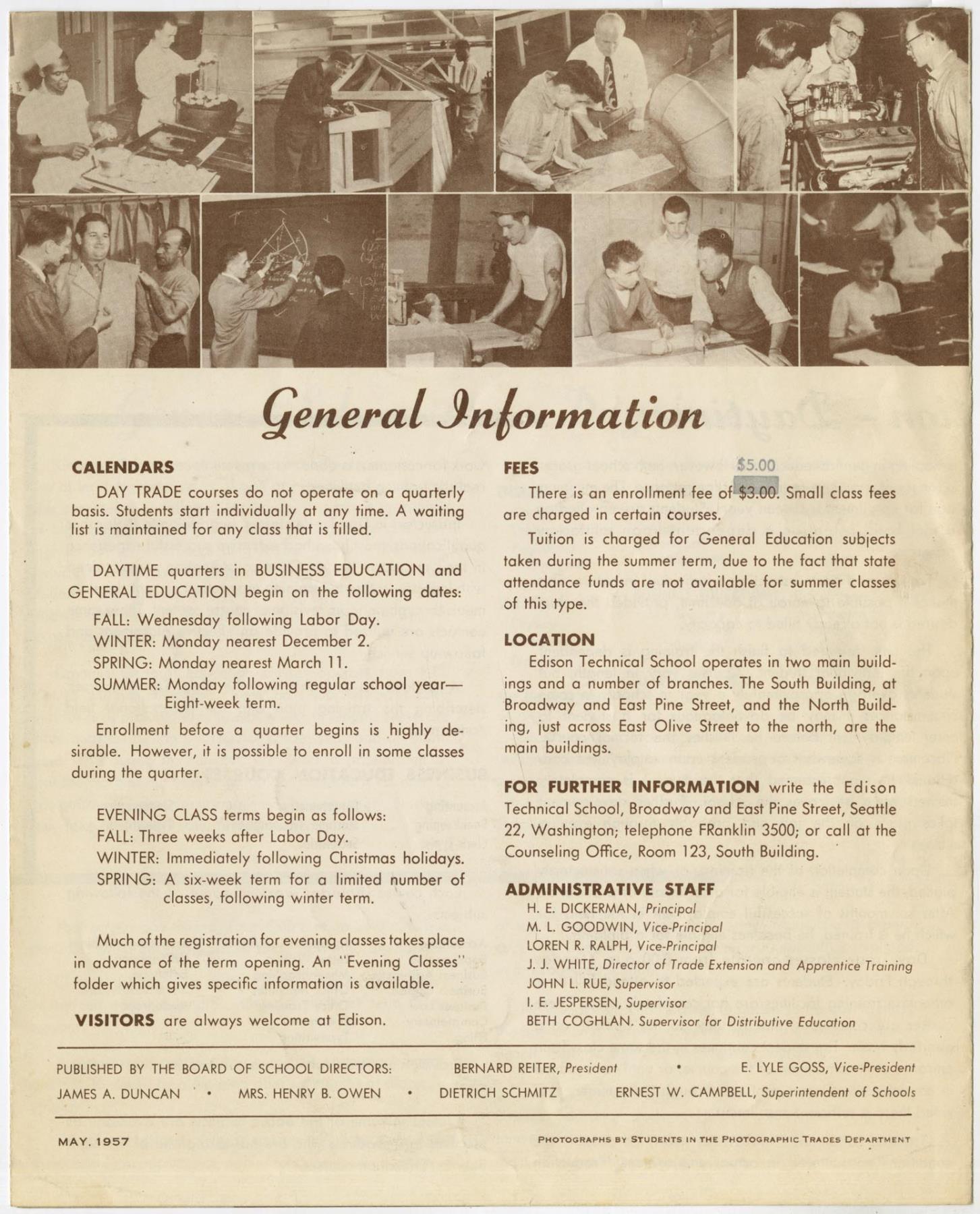 Image of Edison Technical School brochure, May 1957