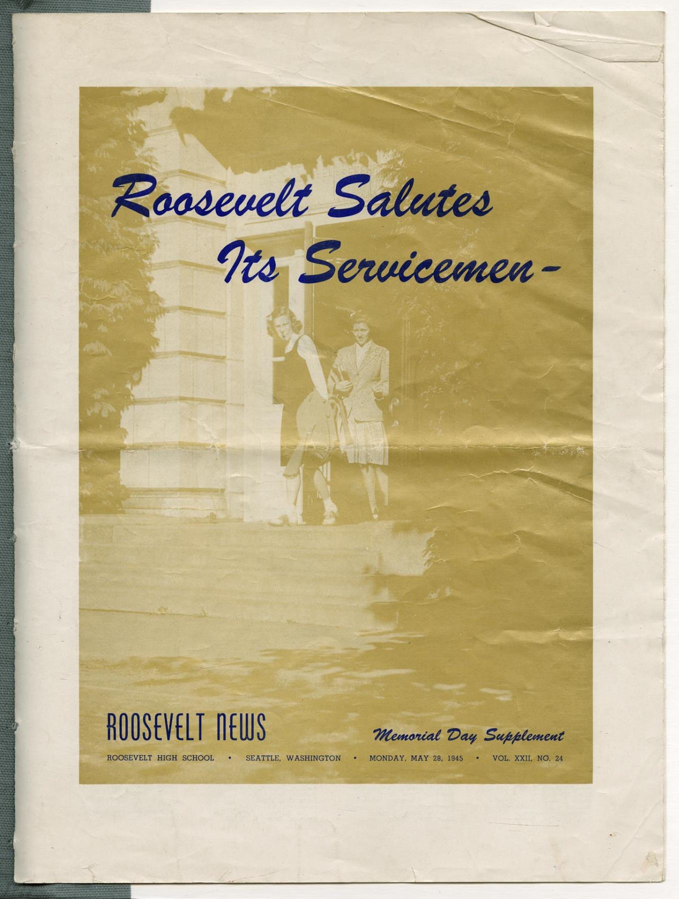 Image of Roosevelt High School News Memorial Day supplement, Seattle, May 28, 1945