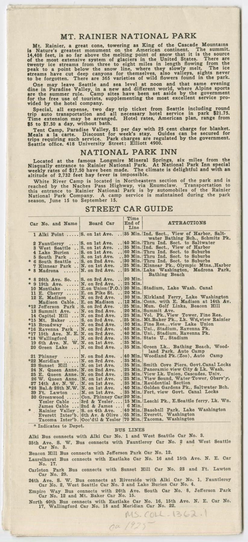 Image of A Guide to Seattle, circa 1925