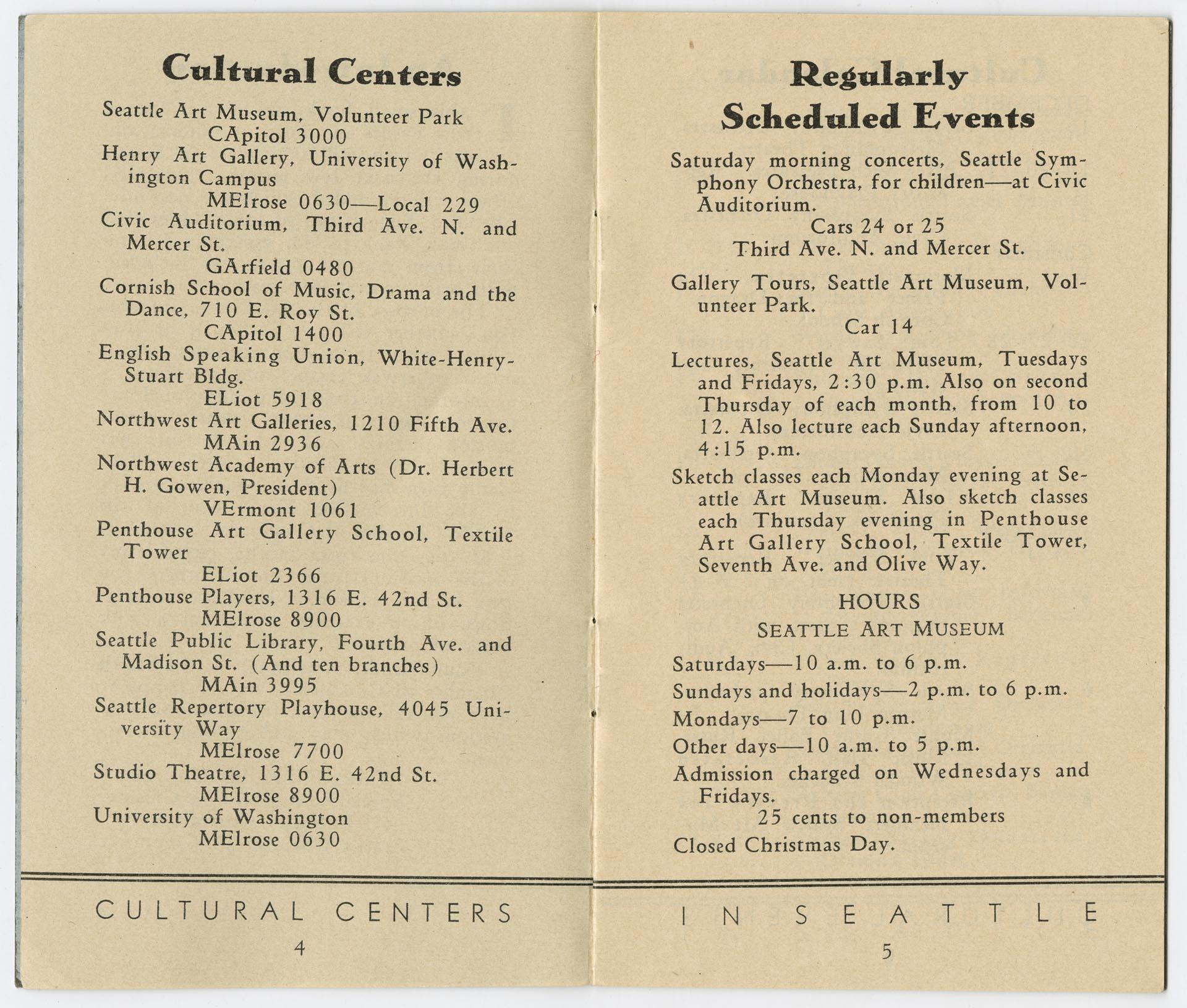 Image of An Index to Things Cultural in Seattle, 1936