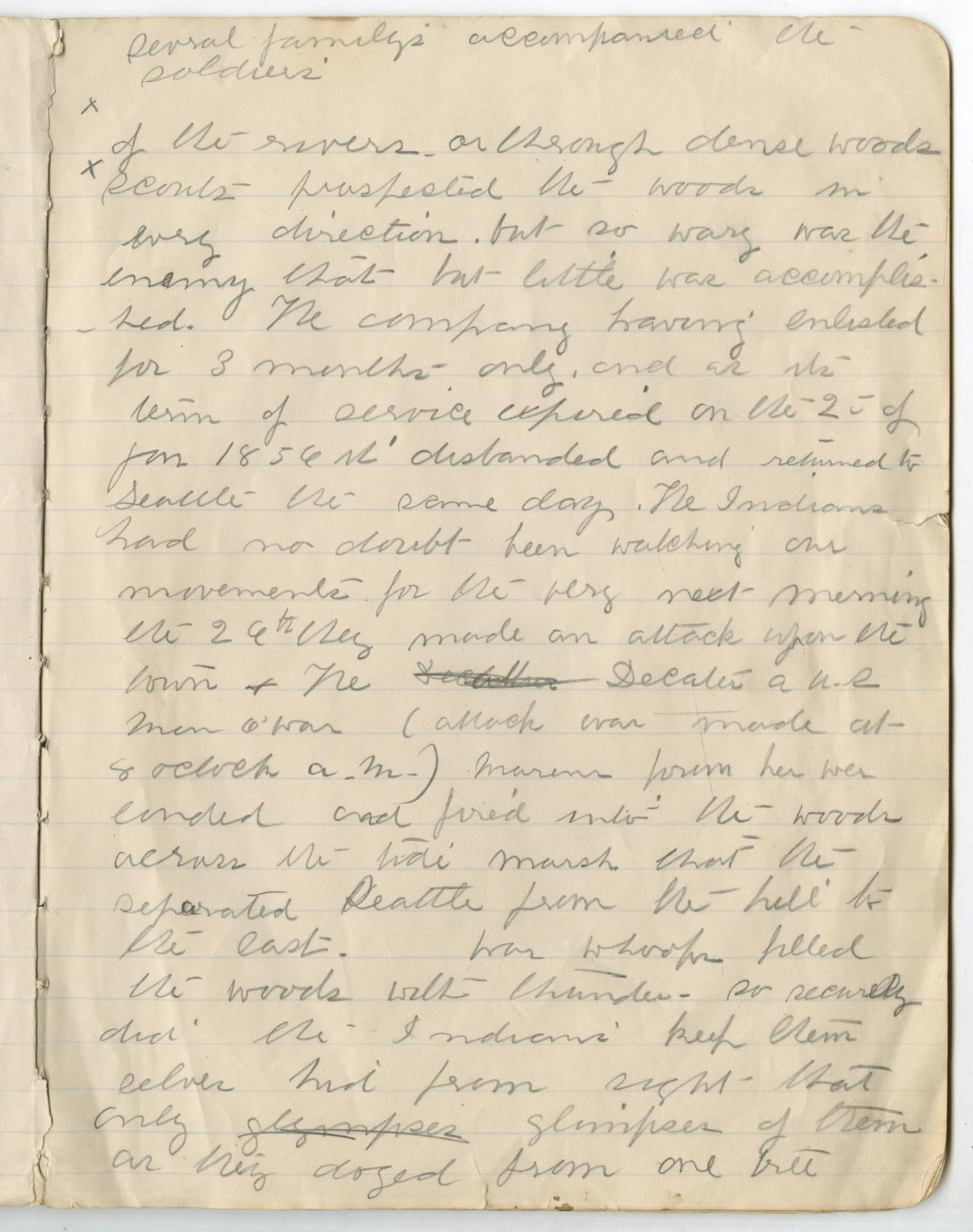 Image of Henry A. Smith's recollection of 1856 