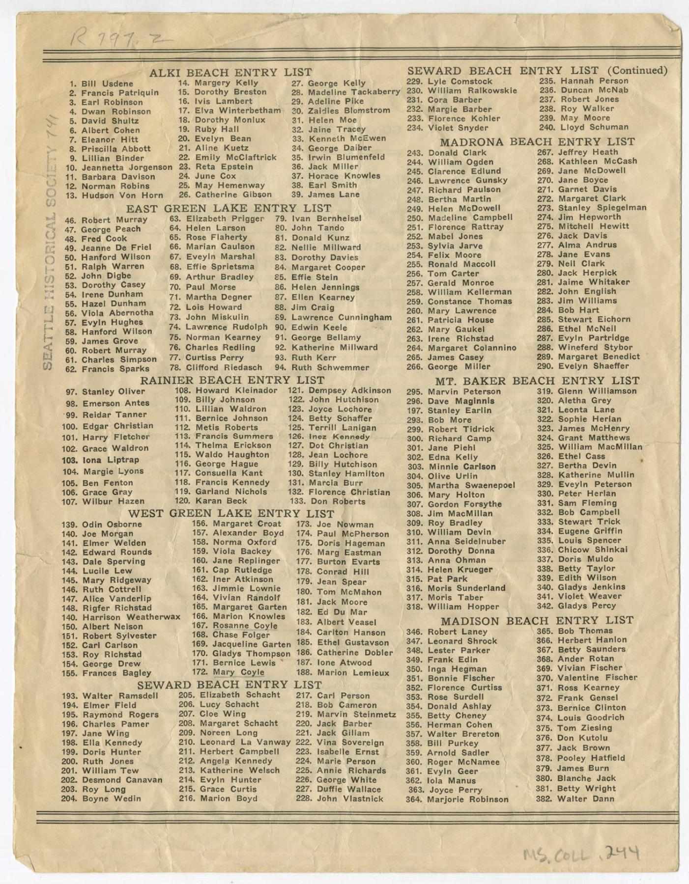 Image of Swimming carnival program, 1924