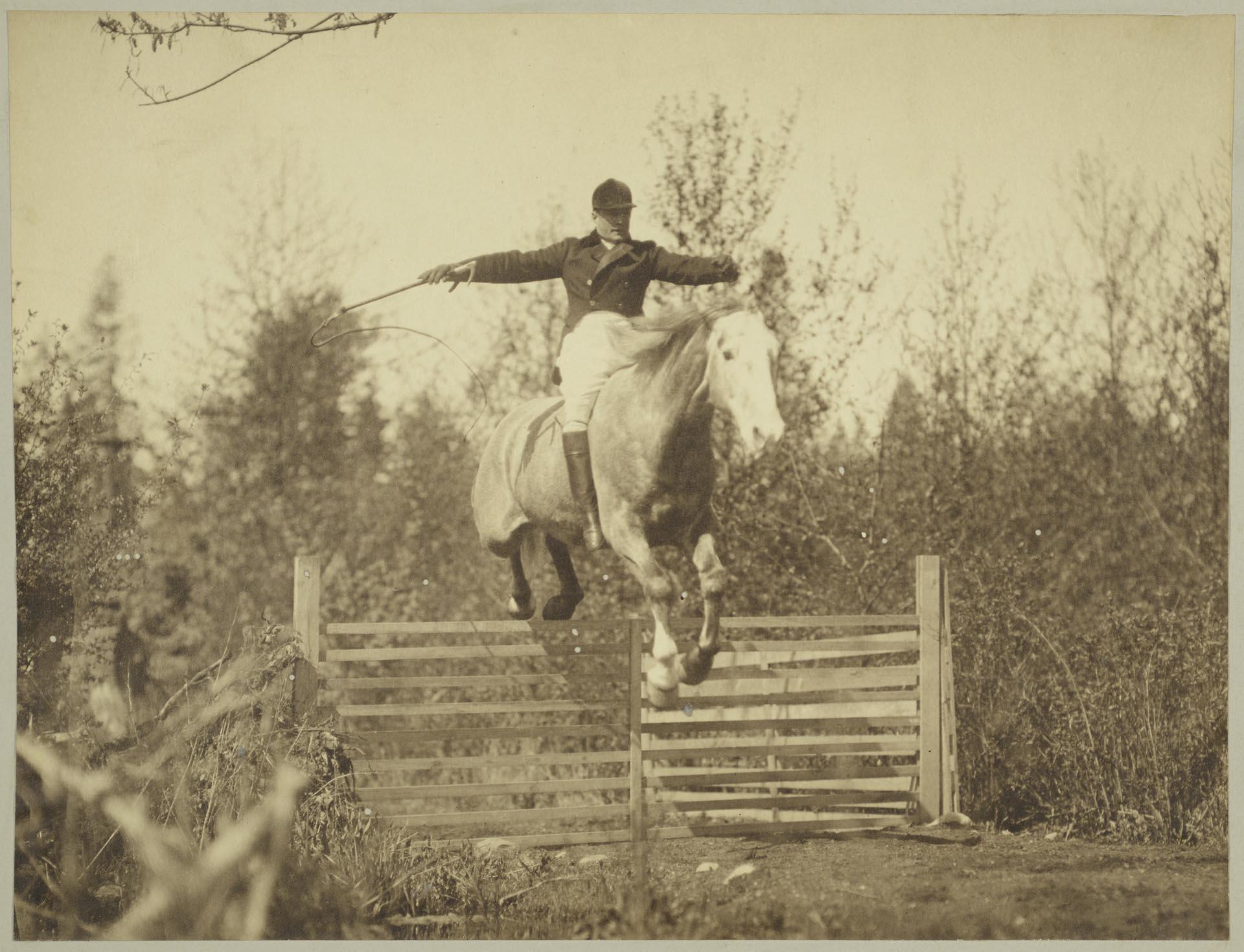 Image of Harry Whitney Treat on horse, Seattle, circa 1920