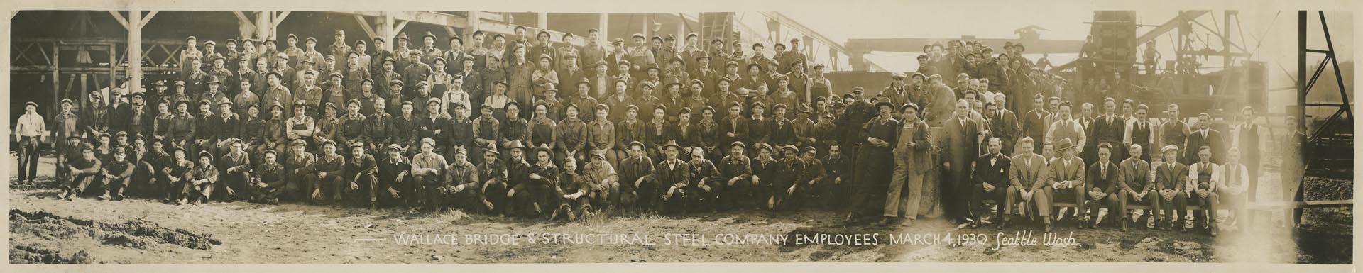 Image of Wallace Bridge & Structural Steel employees, Seattle, March 4, 1930