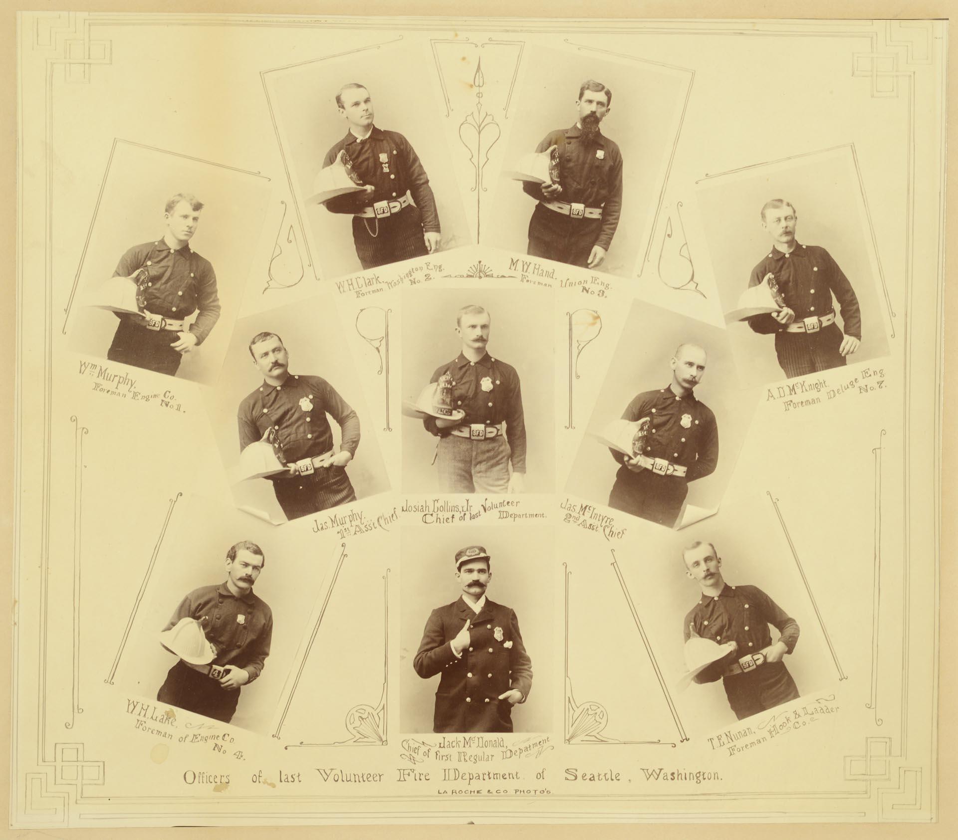 Image of Officers of last Volunteer Fire Department, circa 1889