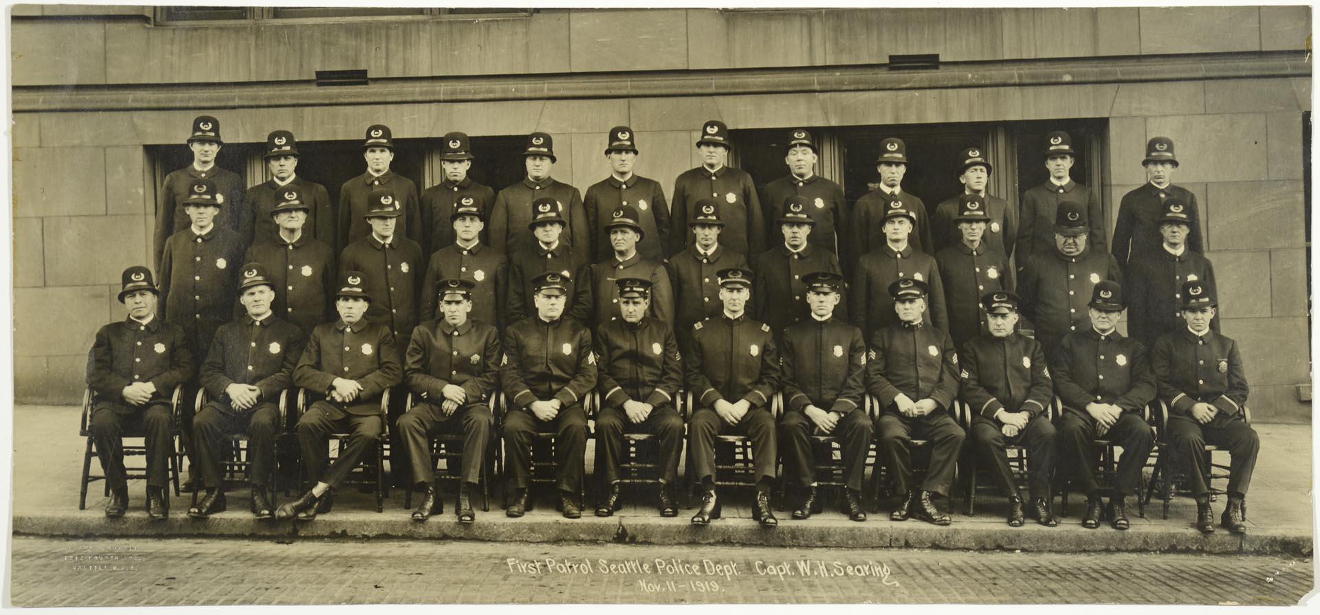 Image of Seattle Police Department First Patrol, November 11, 1919