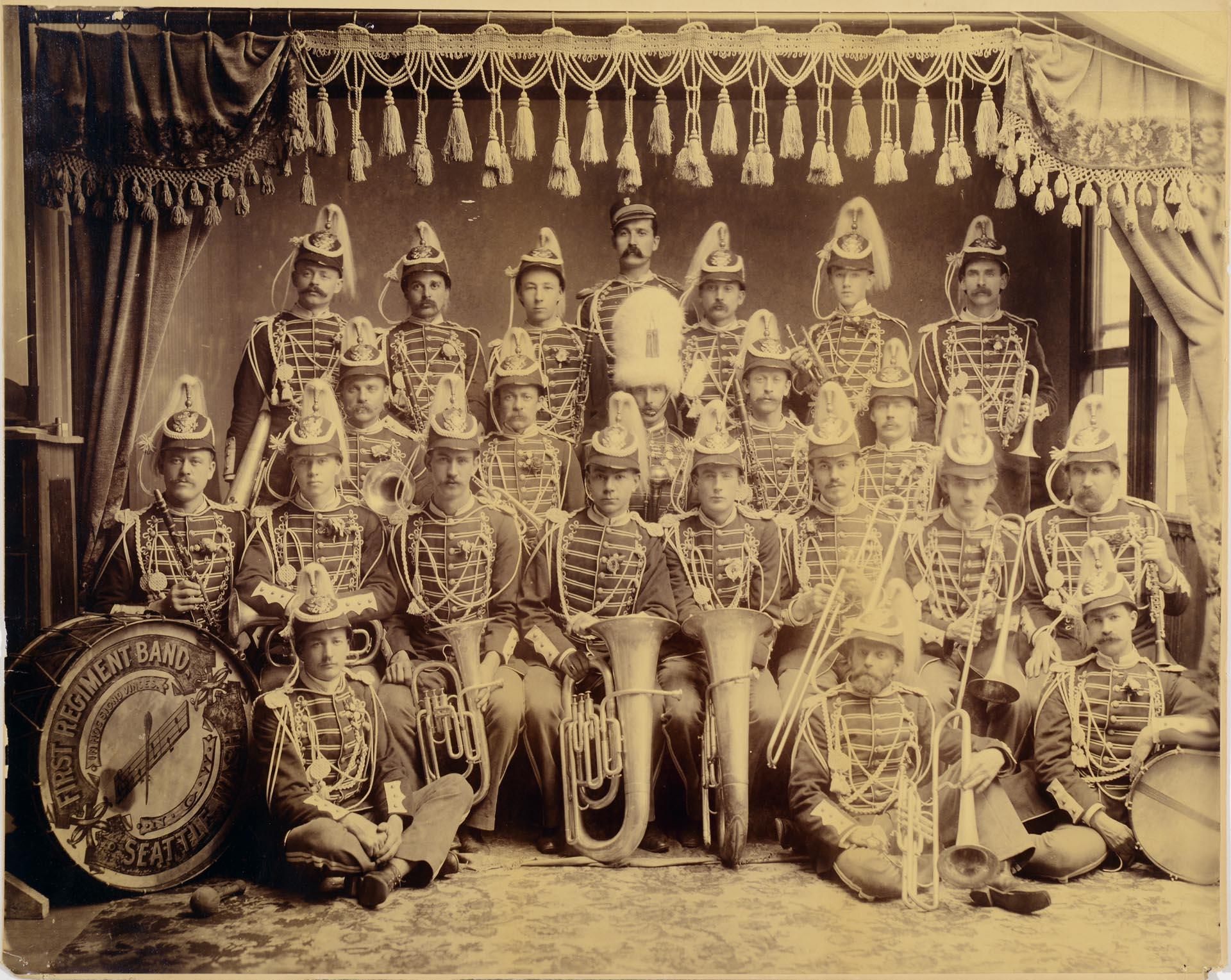 Image of The First Regiment band of the Washington National Guard, 1892