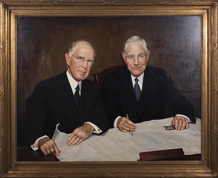 Image of Oil portrait of Joshua Green and Dwight Merrill by Charles J. Fox, ca. 1950