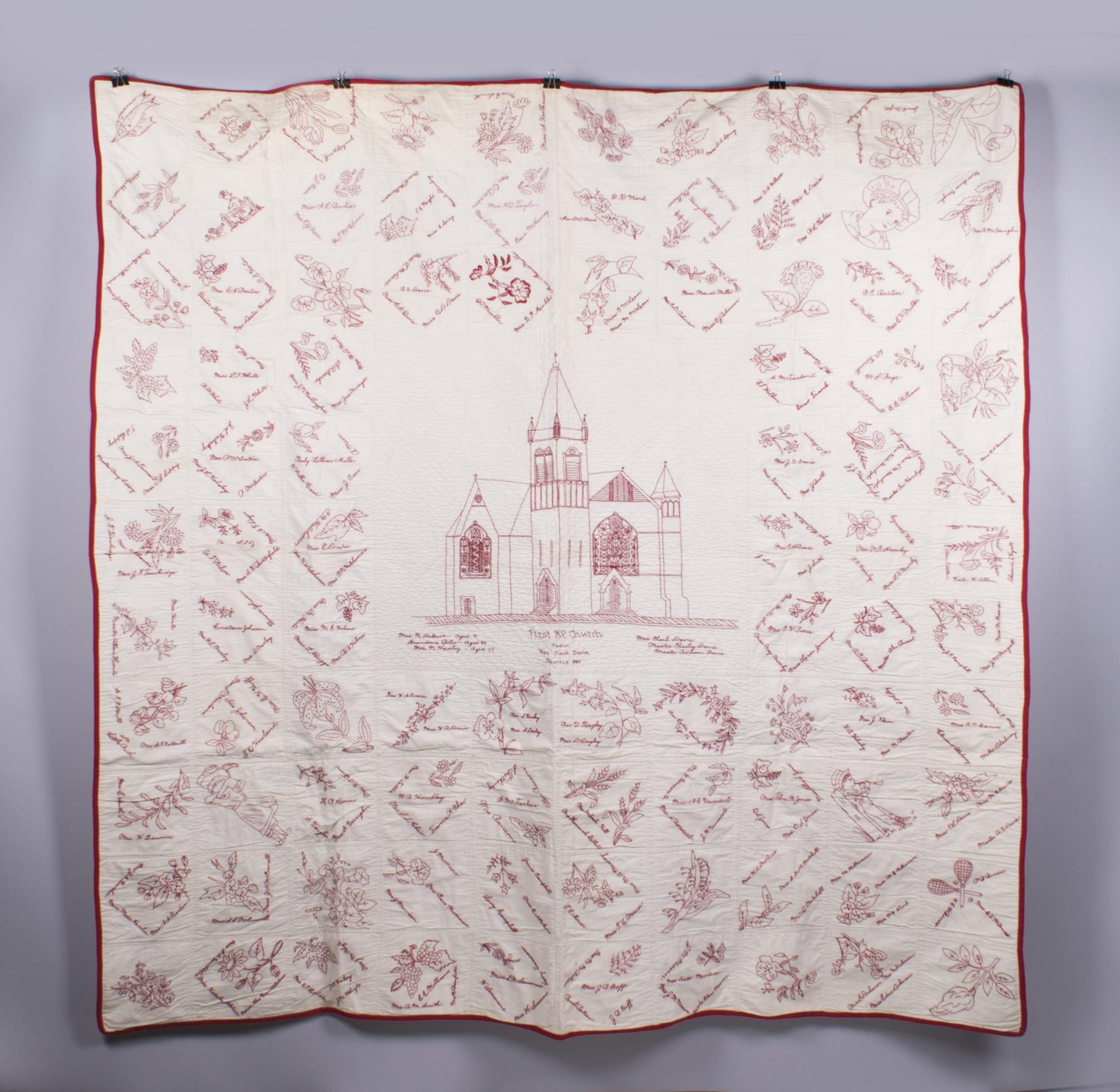 Image of First Methodist Church pieced quilt, 1895