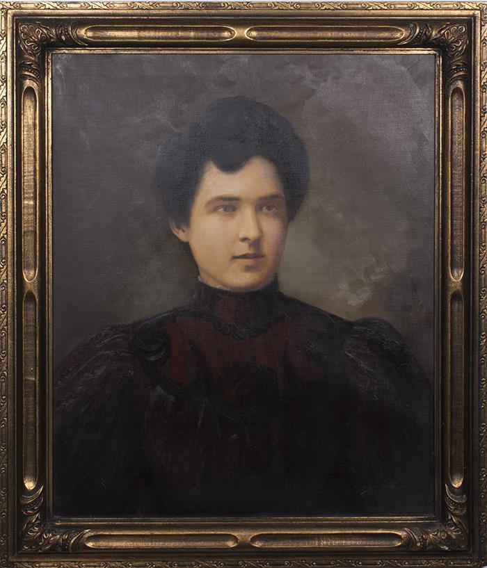 Image of Oil portrait of Mrs. William D. Hofius by W.S. Hutton, ca. 1900