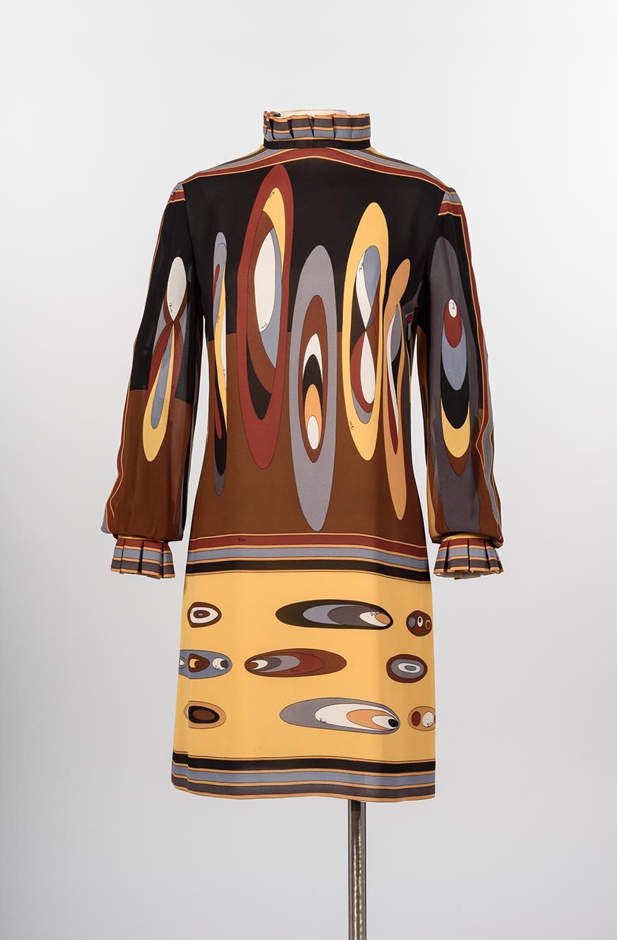 Image of Silk cocktail dress designed by Emilio Pucci, ca. 1970s