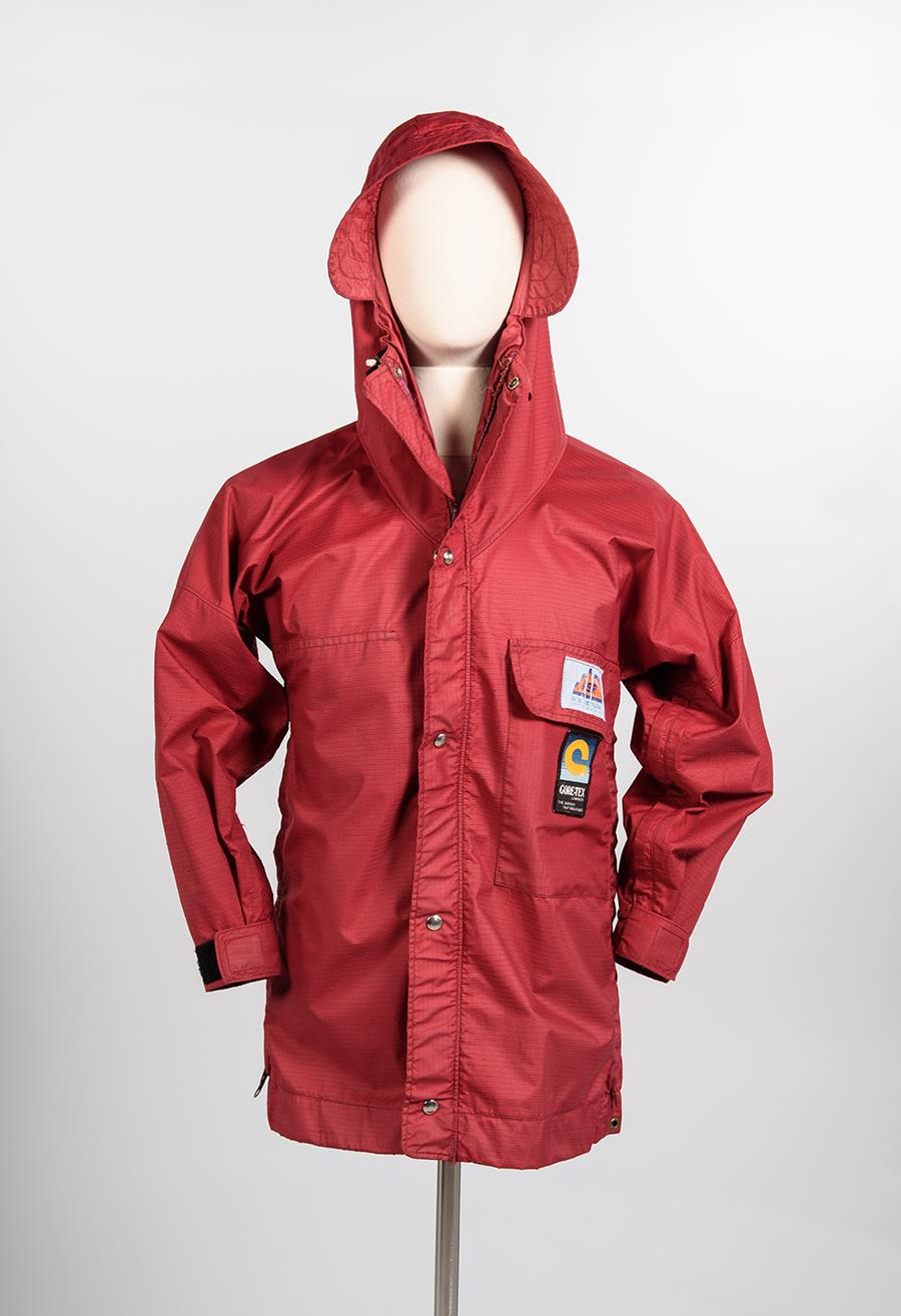 Image of Gore-Tex hooded rain jacket from Mountain Safety Research (MSR), ca. 1976