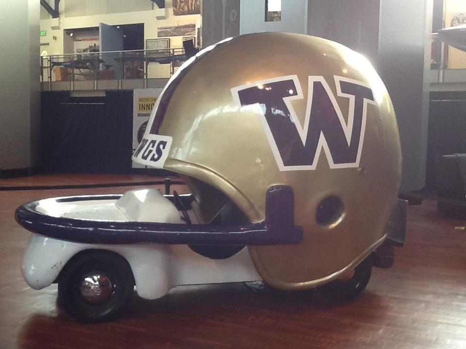 Image of University of Washington Husky Helmet Car, ca. 1977