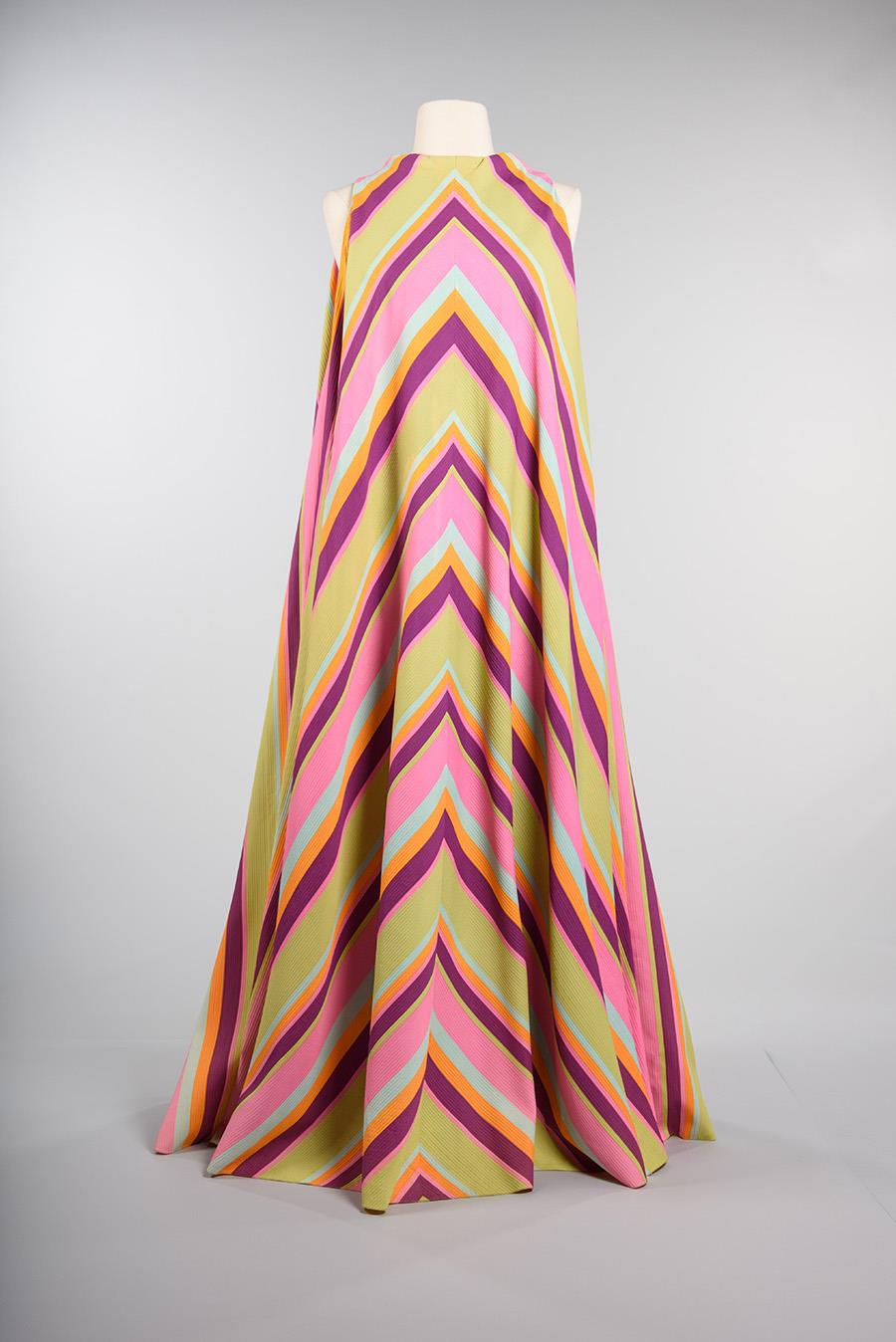Image of Striped hostess gown purchased from John Doyle Bishop, 1971