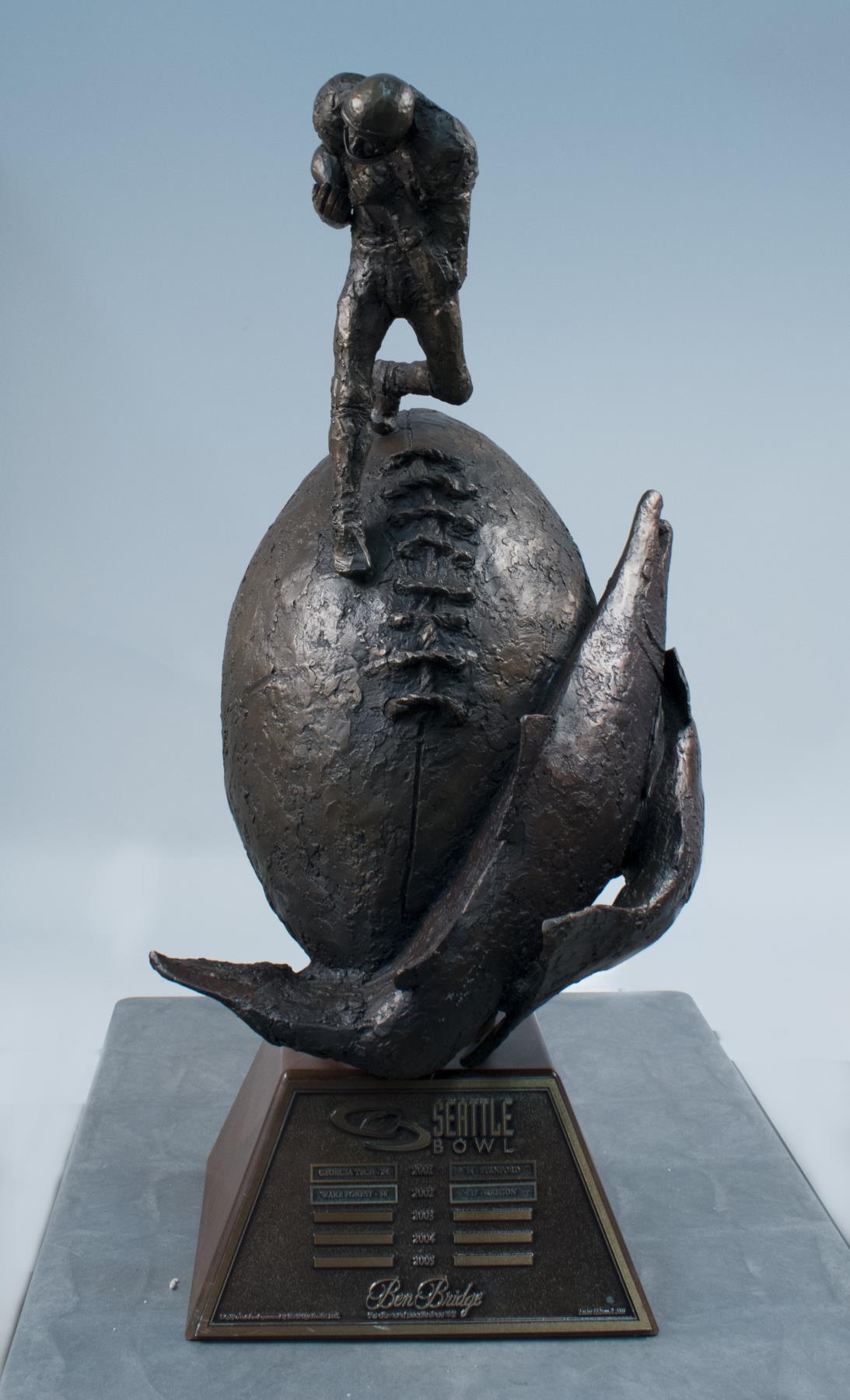 Image of Seattle Bowl trophy with sculpture by Louise McDowell, 2001