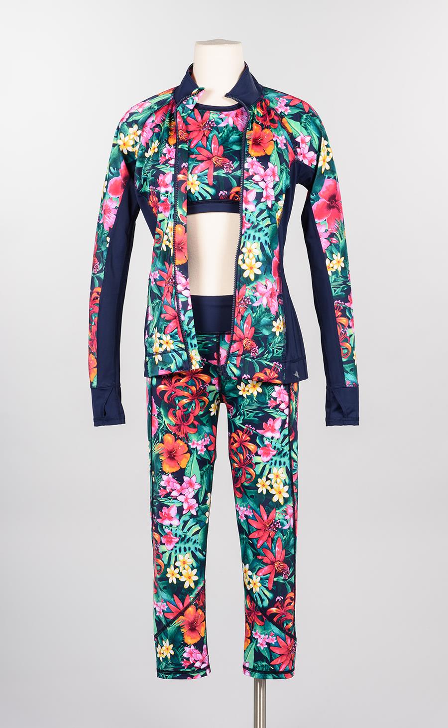Image of Tommy Bahama three-piece Island Active ensemble with floral print, 2018