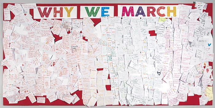 Image of Notes from a Seattle Womxn's March sign board entitled, 