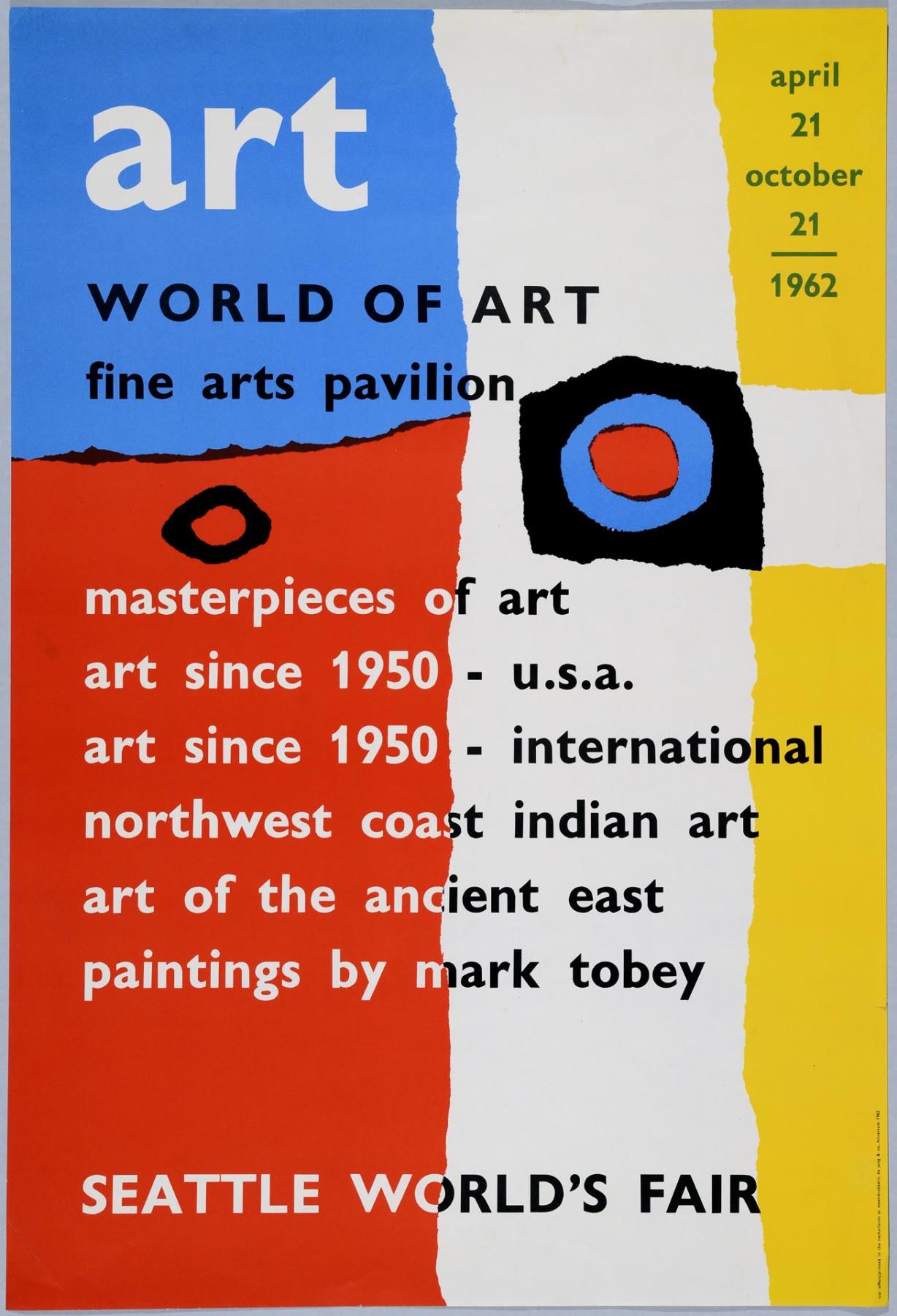 Image of Century 21 Exposition World of Art poster, Seattle, April 21 - October 21, 1962