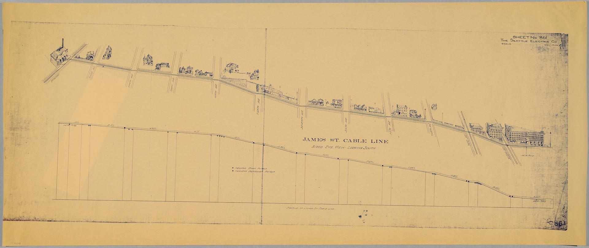 Image of James Street cable line, Seattle, 1904