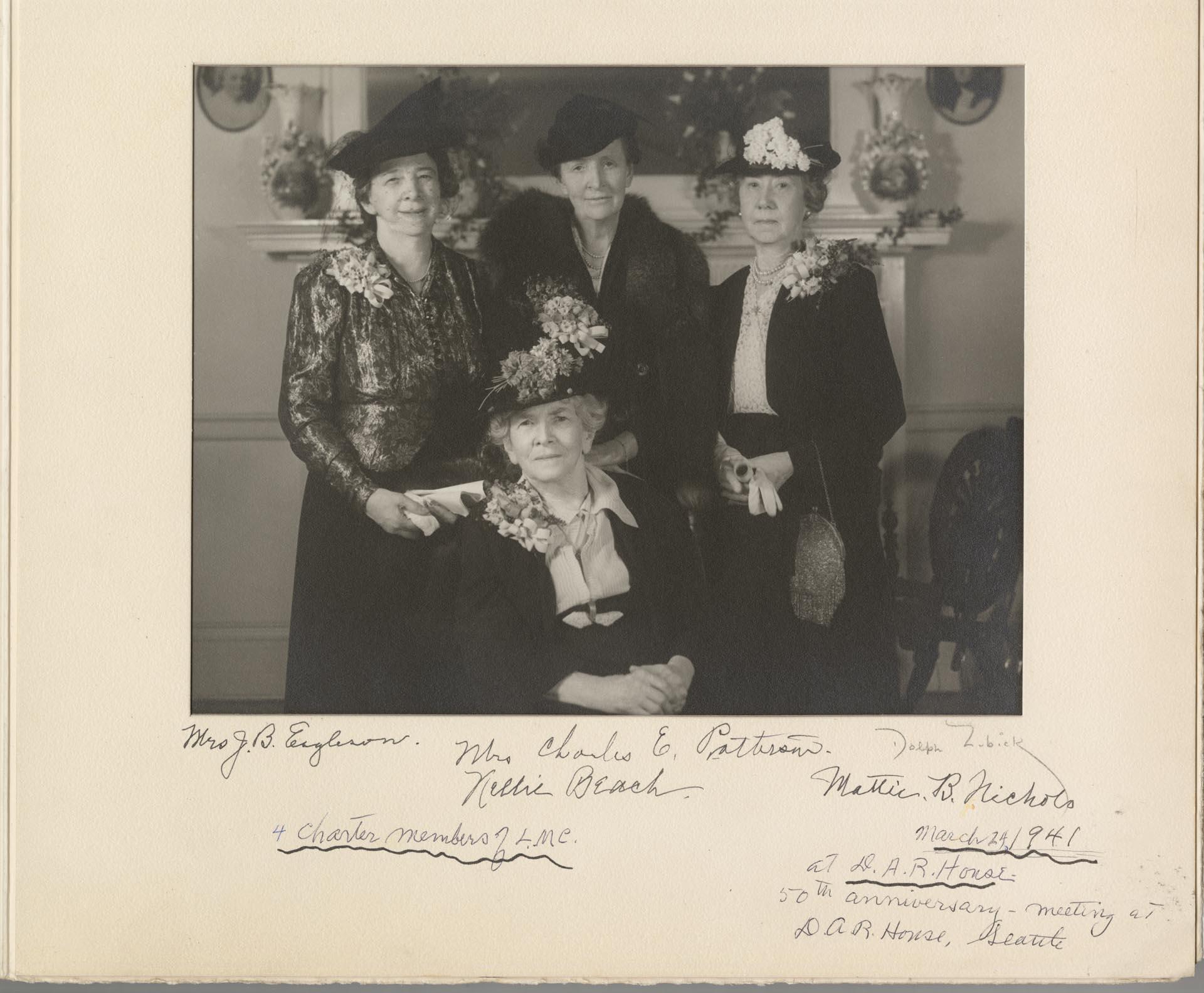 Image of Ladies Musical Club charter members, Seattle, March 24, 1941