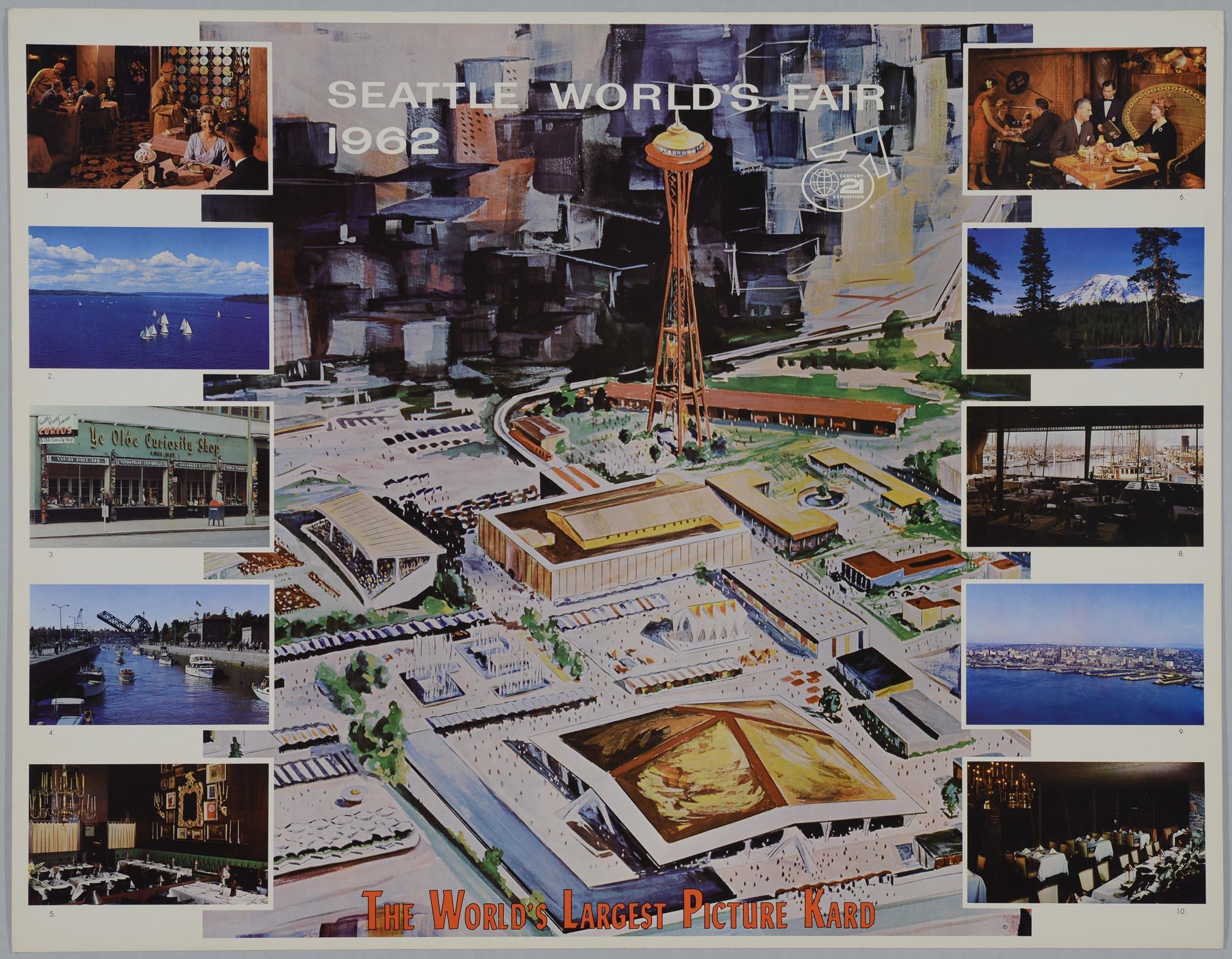 Image of Century 21 Exposition giant postcard, Seattle, April 21 - October 21, 1962