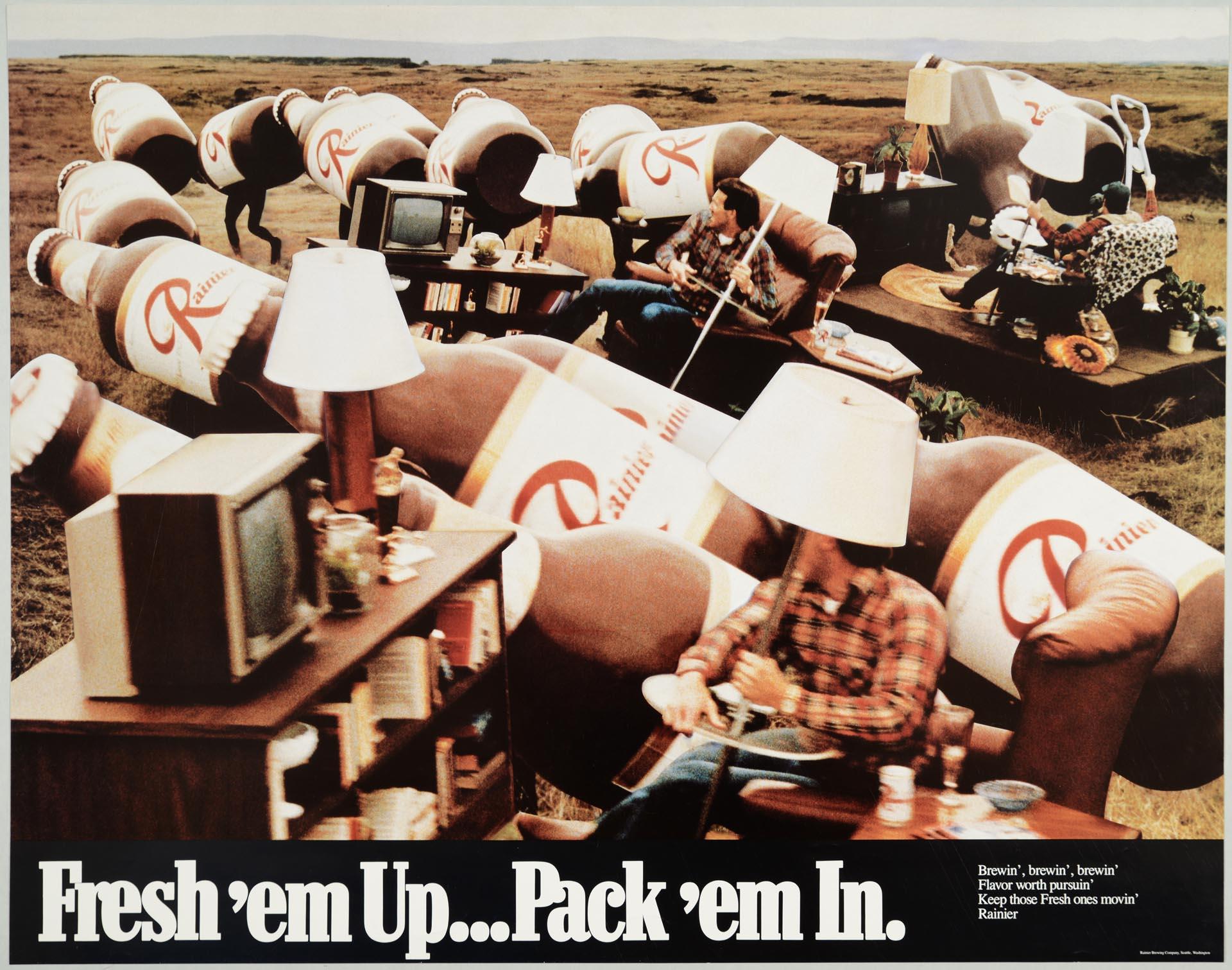 Image of Fresh 'em Up, Pack 'em In poster, Seattle, circa 1974