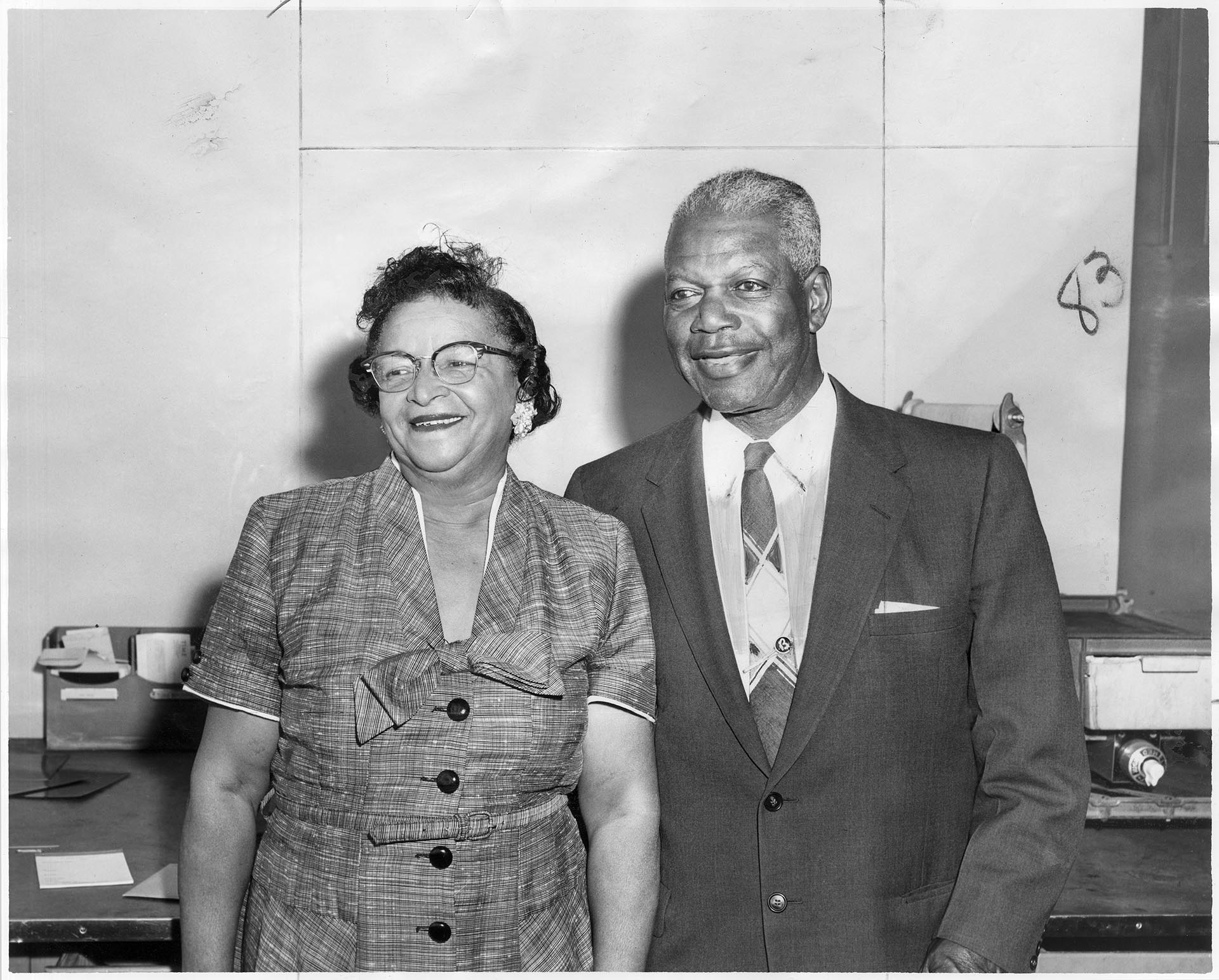 Image of Powell Barnett and Katherine Conna Barnett on their golden wedding anniversary, Seattle, August 23, 1956