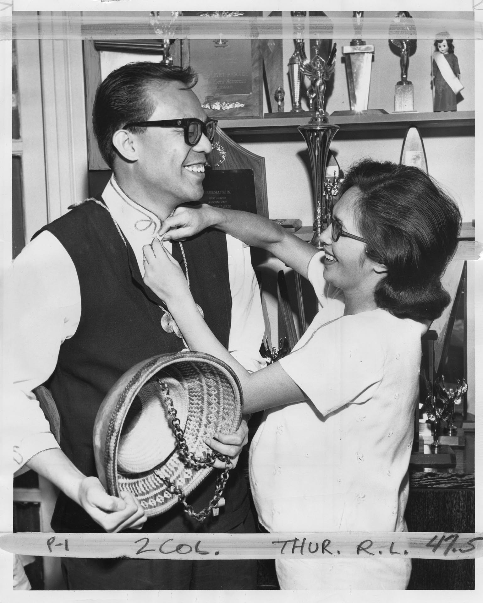Image of Fred and Dorothy Cordova at home, Seattle, November 11, 1963