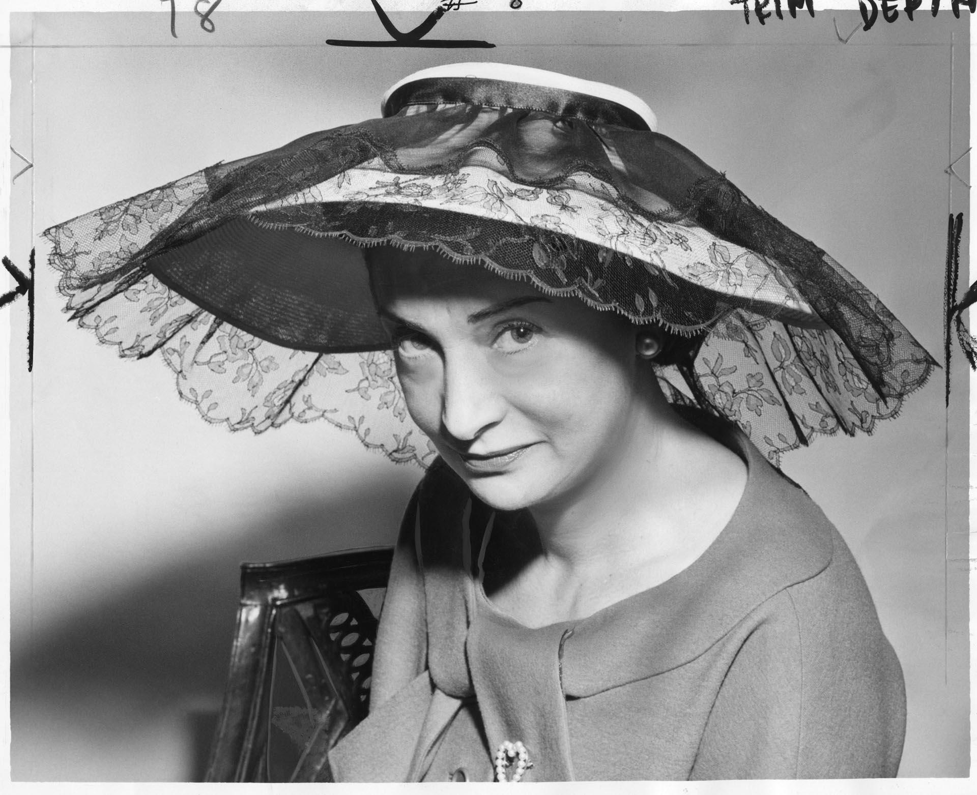 Image of Ann Dulien wearing her Easter hat, Seattle, 1947