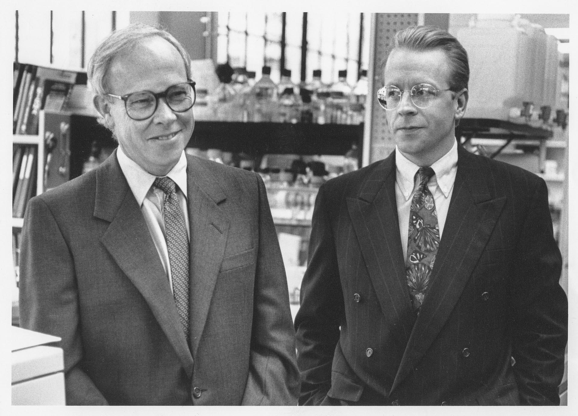 Image of Steve Duzan and Michael Kranda of Immunex, February 15, 1991