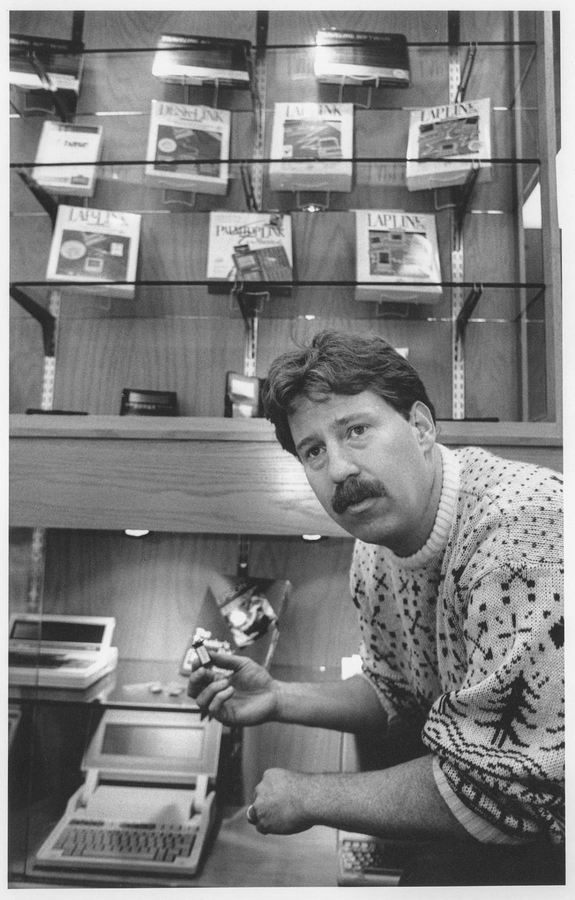Image of Mark Eppley of Traveling Software, December 21, 1990