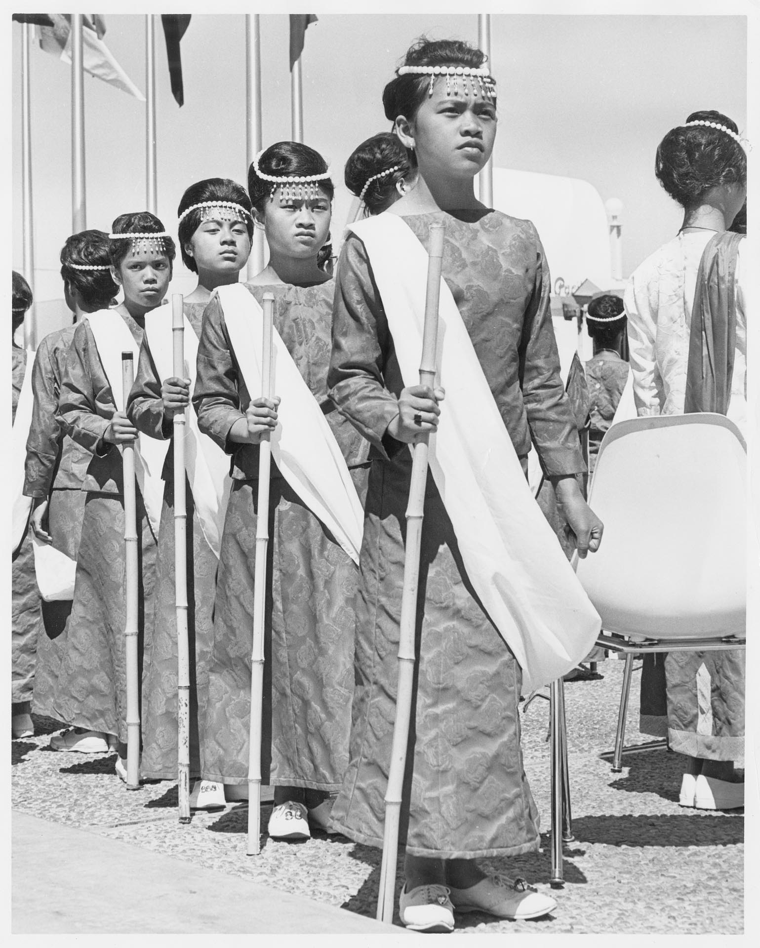 Image of Princessa Drill Team performing at Seattle Center, circa 1965