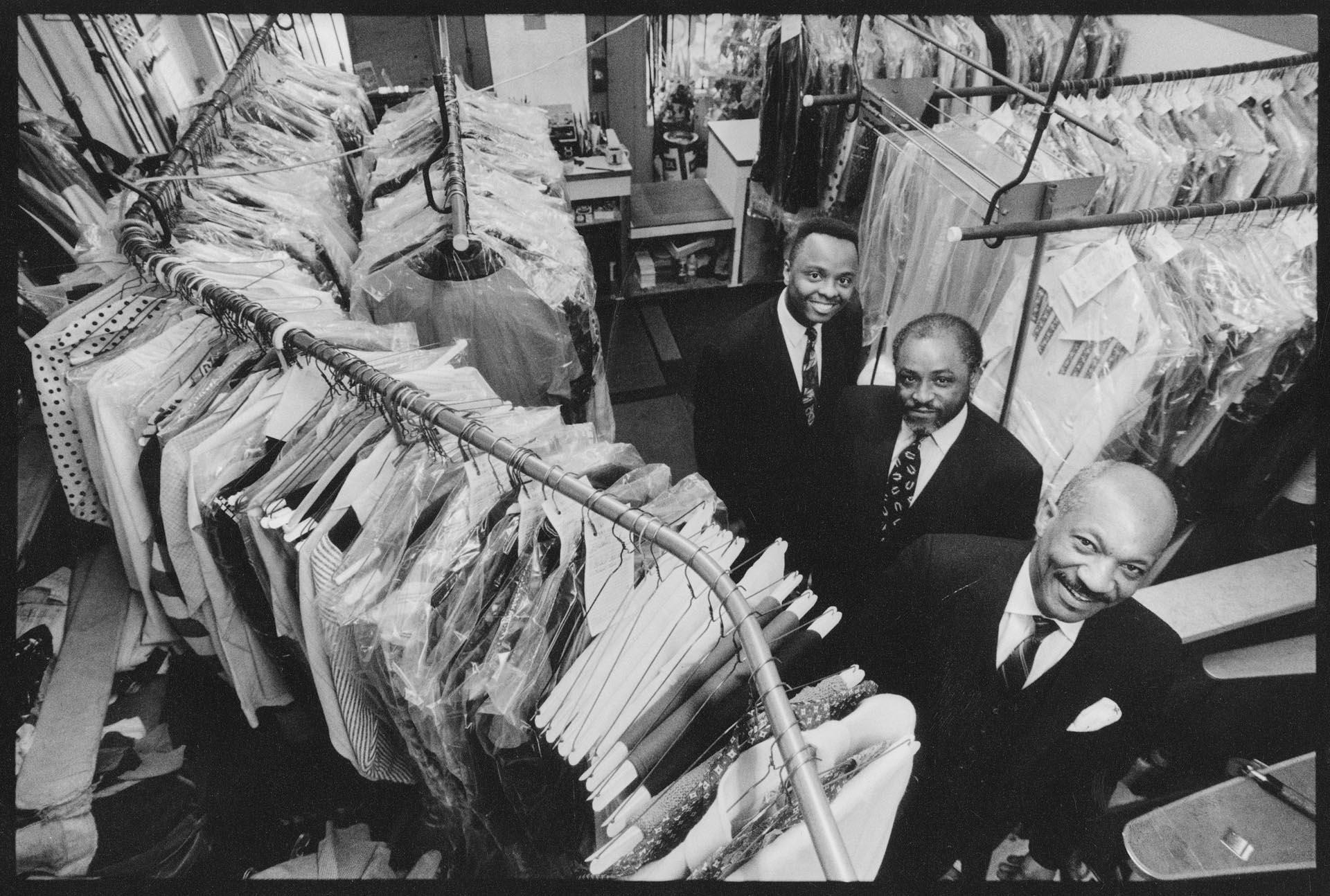 Image of New Hope Baptist Church pastors at local dry cleaner, October 8, 1992